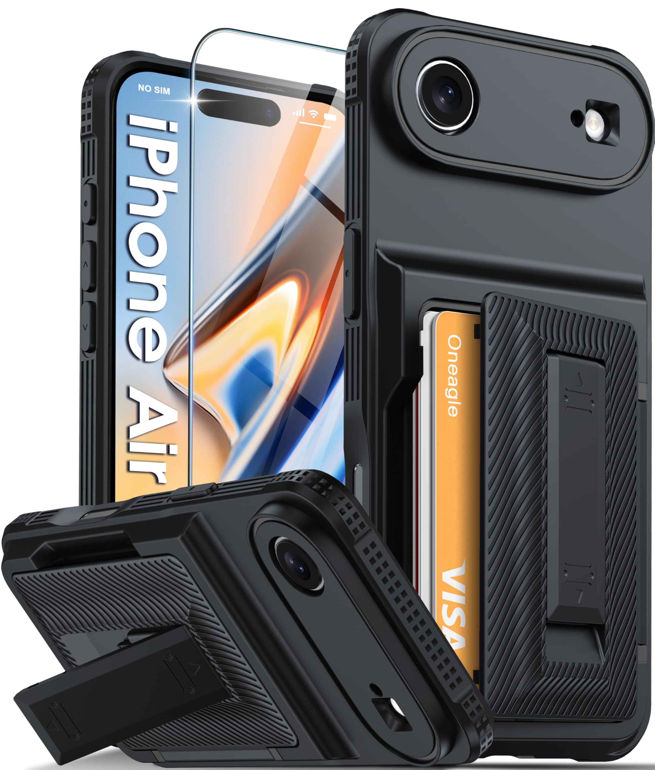 Oneagle Wallet for iPhone 16 Pro Max Case with Card Holder (4-5 Cards) [RFID Blocking] [Privacy Screen Protector] Full Camera Protection & Kickstand, 15FT Shockproof Phone Case for iPhone 16 Pro Max