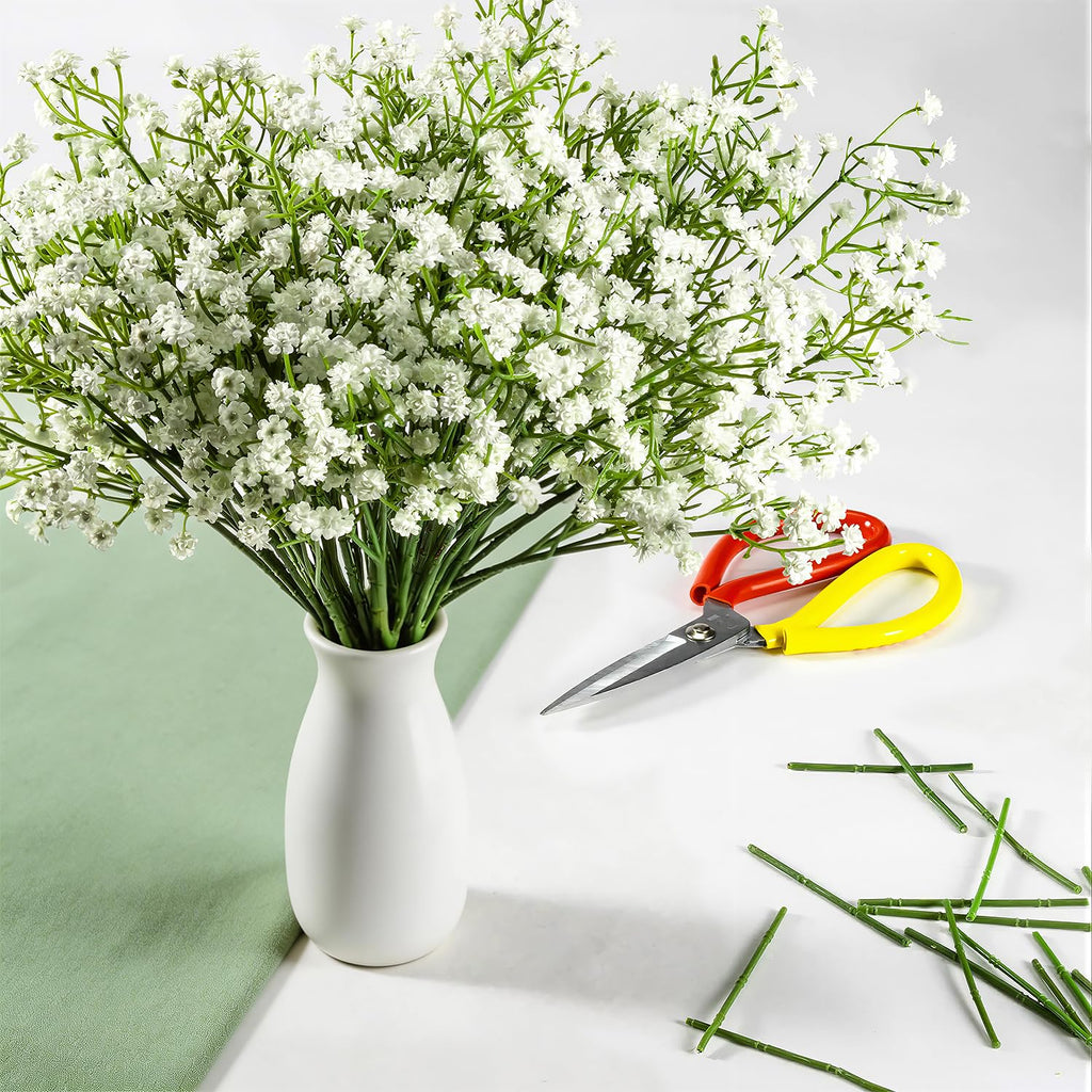 15 PCS Babys Breath Artificial Flowers Fake Babys Breath Flowers Artificial Bulk Blue Gypsophila Bouquets Real Touch Faux Flowers for Wedding Floral Arrangement Party Home Decoration