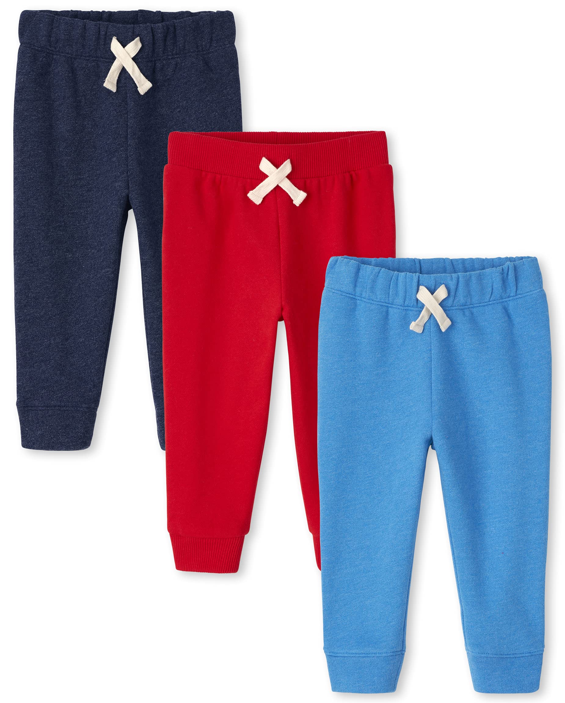 And Toddler Boy Active Striped Fleece Jogger Pants 2-pack