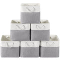 Storage Baskets for Shelves 11.8x7.9x5.2 Inch, Foldable Fabric Storage Bins with Handles, Small Storage Baskets for Organizing Closet, Office, Home Organization (1-Pack, Gray)