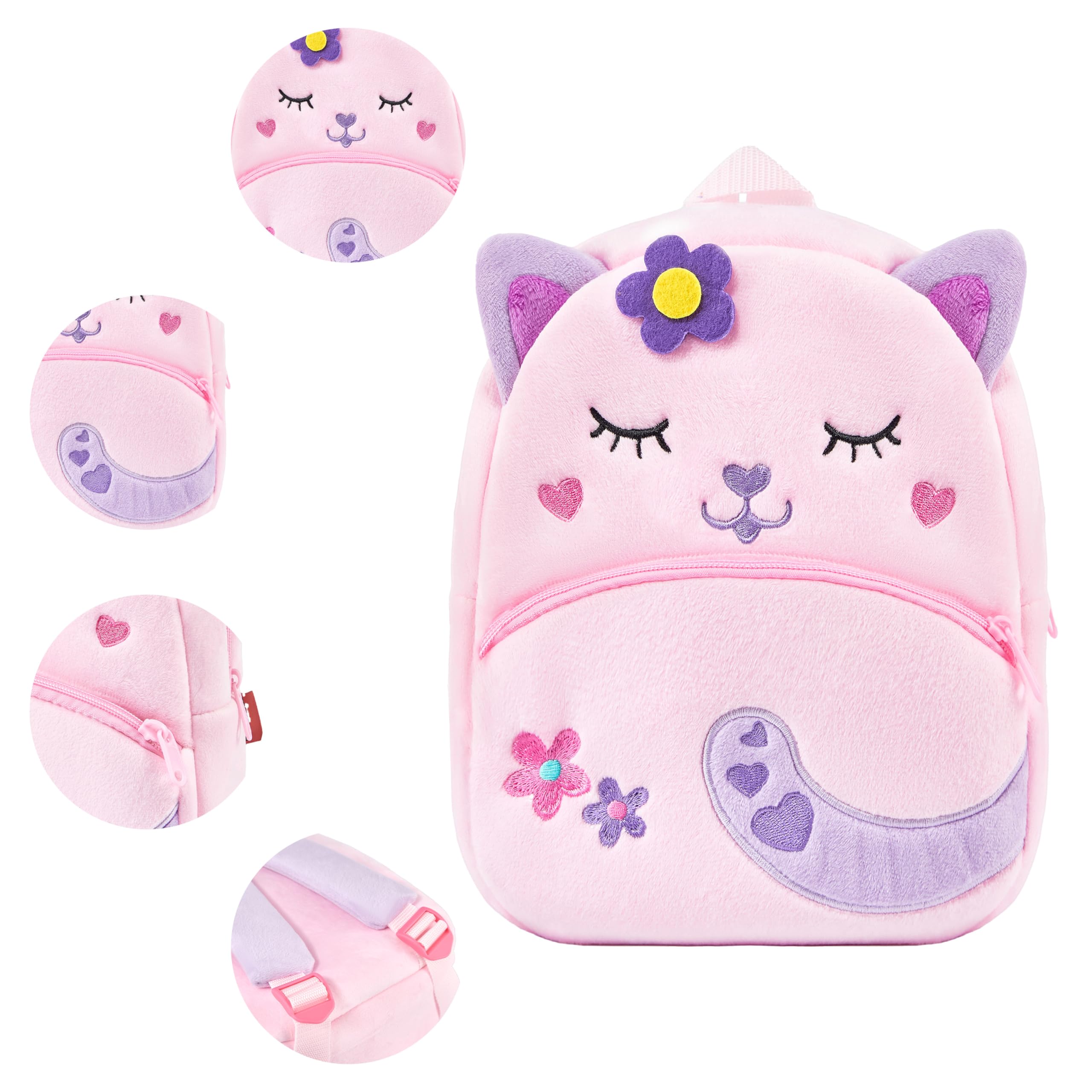 NICE CHOICE Cute Toddler Backpack Toddler Bag Plush Animal Cartoon Mini Travel Bag for Baby Girl Boy 2-6 Years(BB Unicorn)