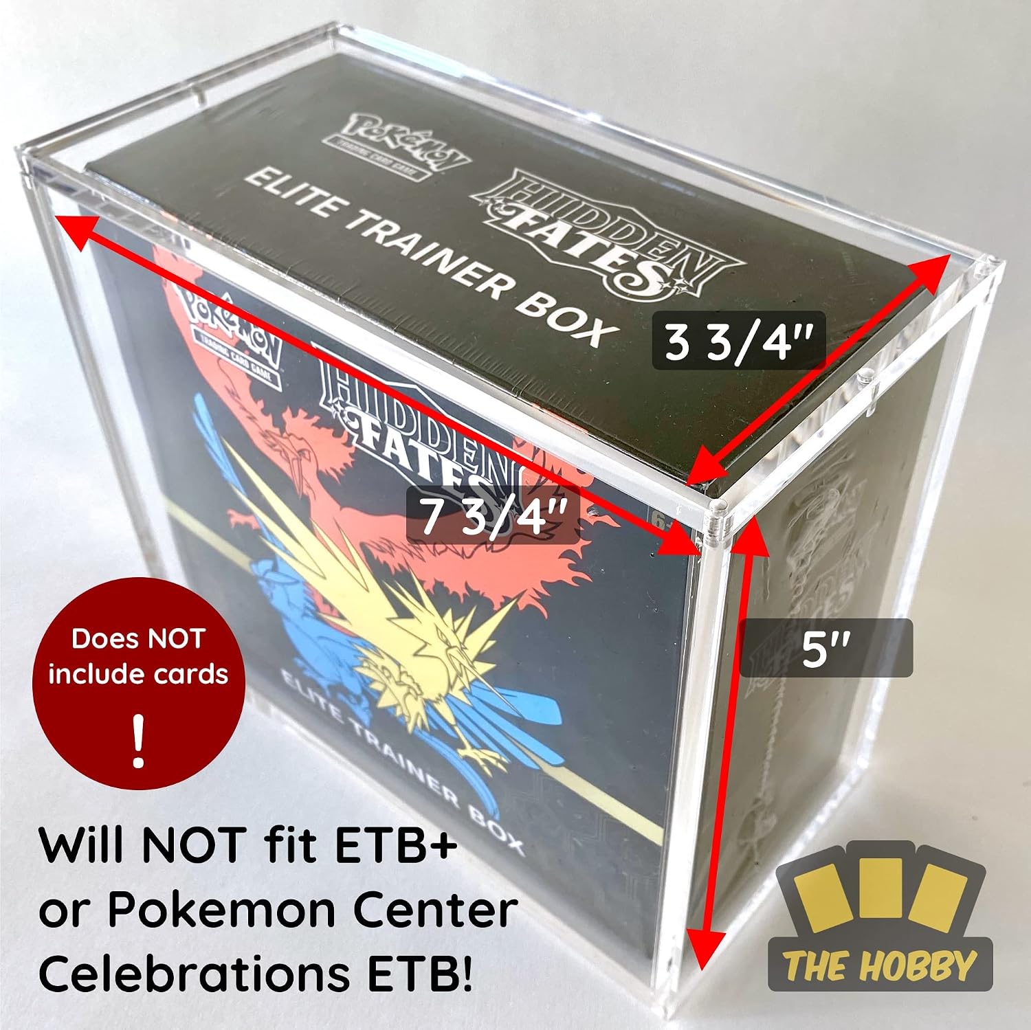 Elite Trainer Box Acrylic Case | The Hobby Lair Deluxe Case Compatible with Pokemon ETB | Magnetic Easy Top Loading | Thick 6mm Protection