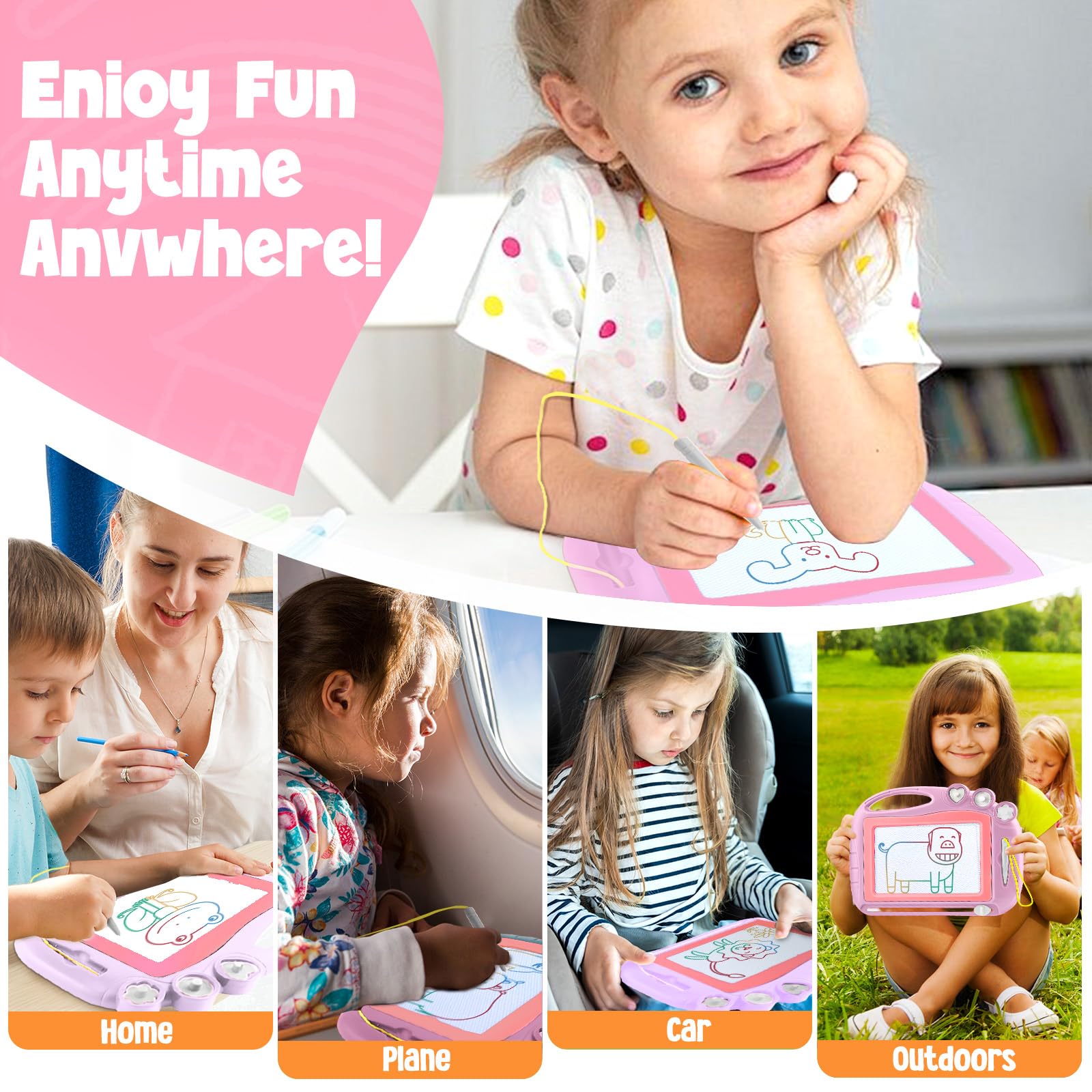 Magnetic Drawing Board, Toddler Toys for Age 1 2 3 Boys Girls, Toddler Drawing Board, Birthday Easter Christmas Halloween Kids Toy Gifts for Boys and Girls
