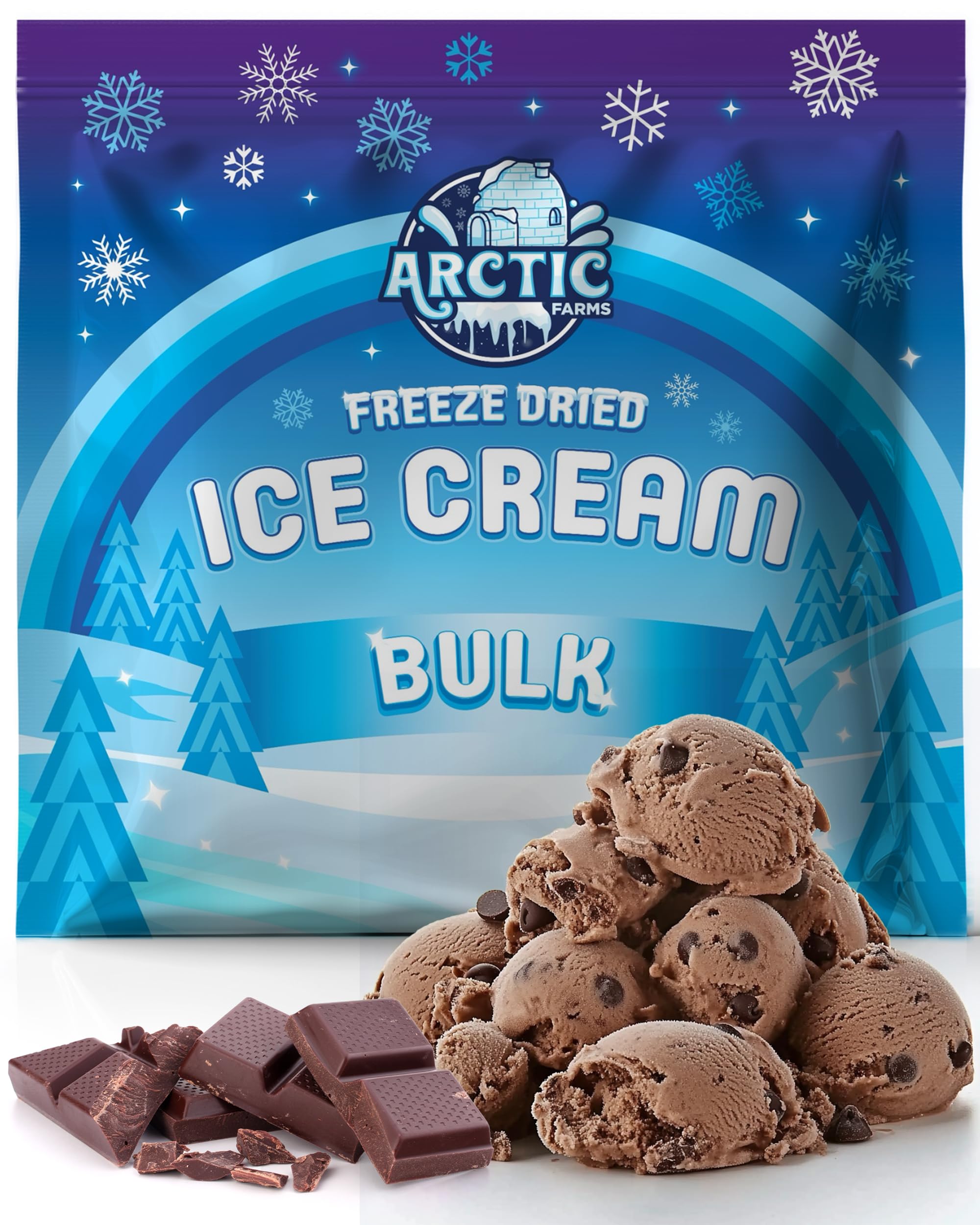 Arctic Farms Freeze Dried Ice Cream Bits Bagged and Boxed - Does Not Melt (1lb, S'mores)