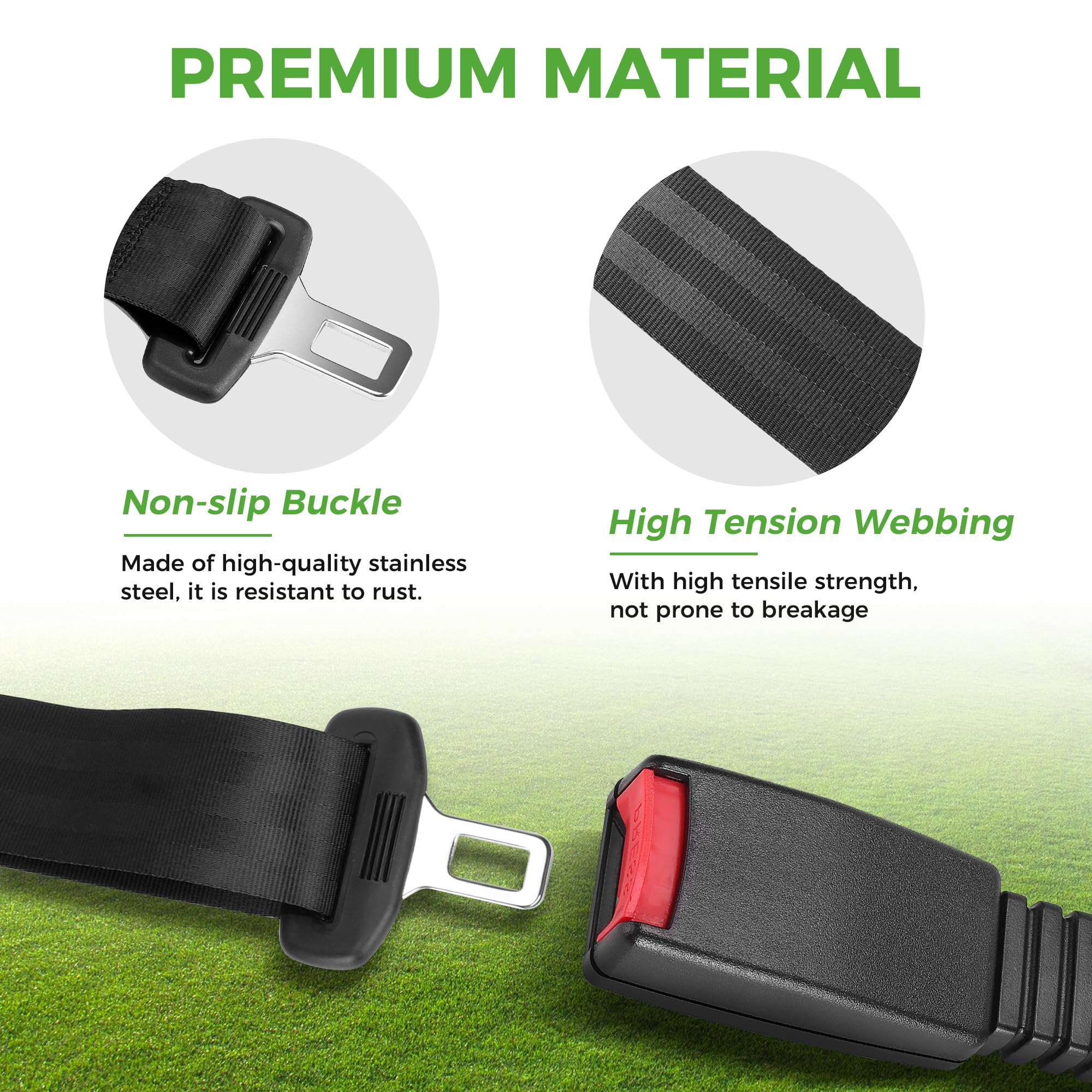 10L0L 4 Passenger (2+2) Golf Cart Seat Belt Kit for EZGO, Yamaha, Club Car, Fits Front Rear Seat, with Bracket