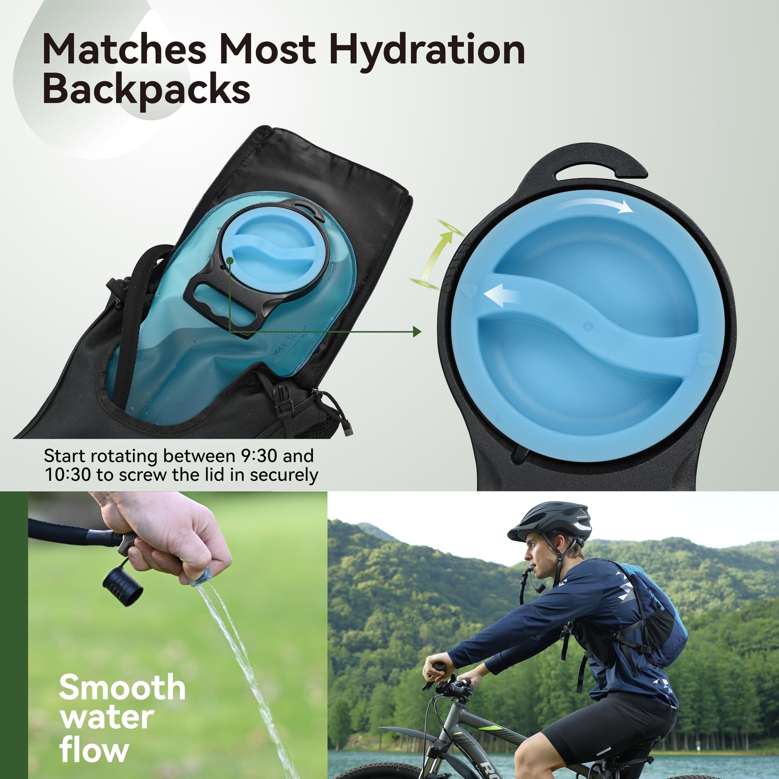 MARCHWAY 2L/2.5L/3L TPU Hydration Bladder, Ultra Durable Water Reservoir Bag with Insulated Tube for Hydration Pack for Cycling, Hiking, Running, Climbing, Biking