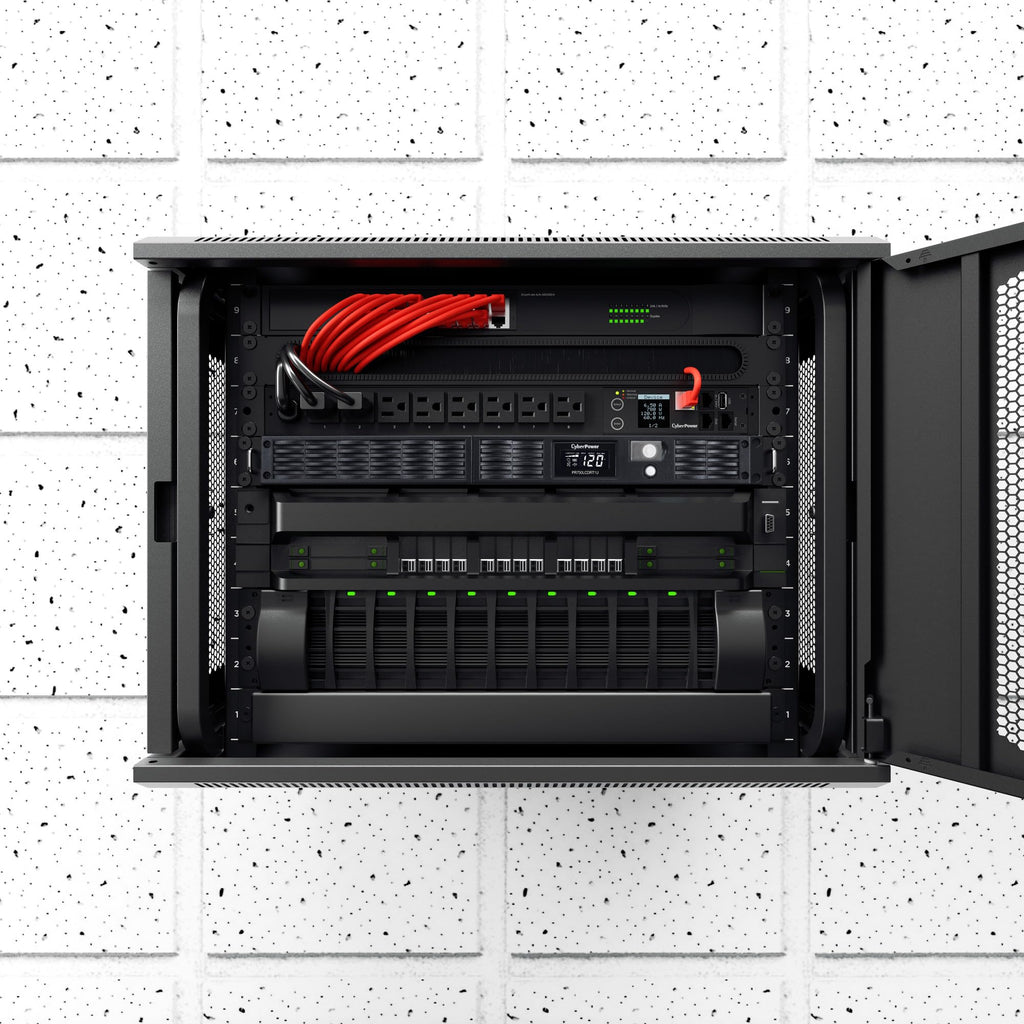 CyberPower PR500LCDRT1U Smart App Sinewave UPS Battery Backup and Surge Protector, 500VA/400W, 7 Outlets, AVR, 1U Rack/Tower, UL Certified