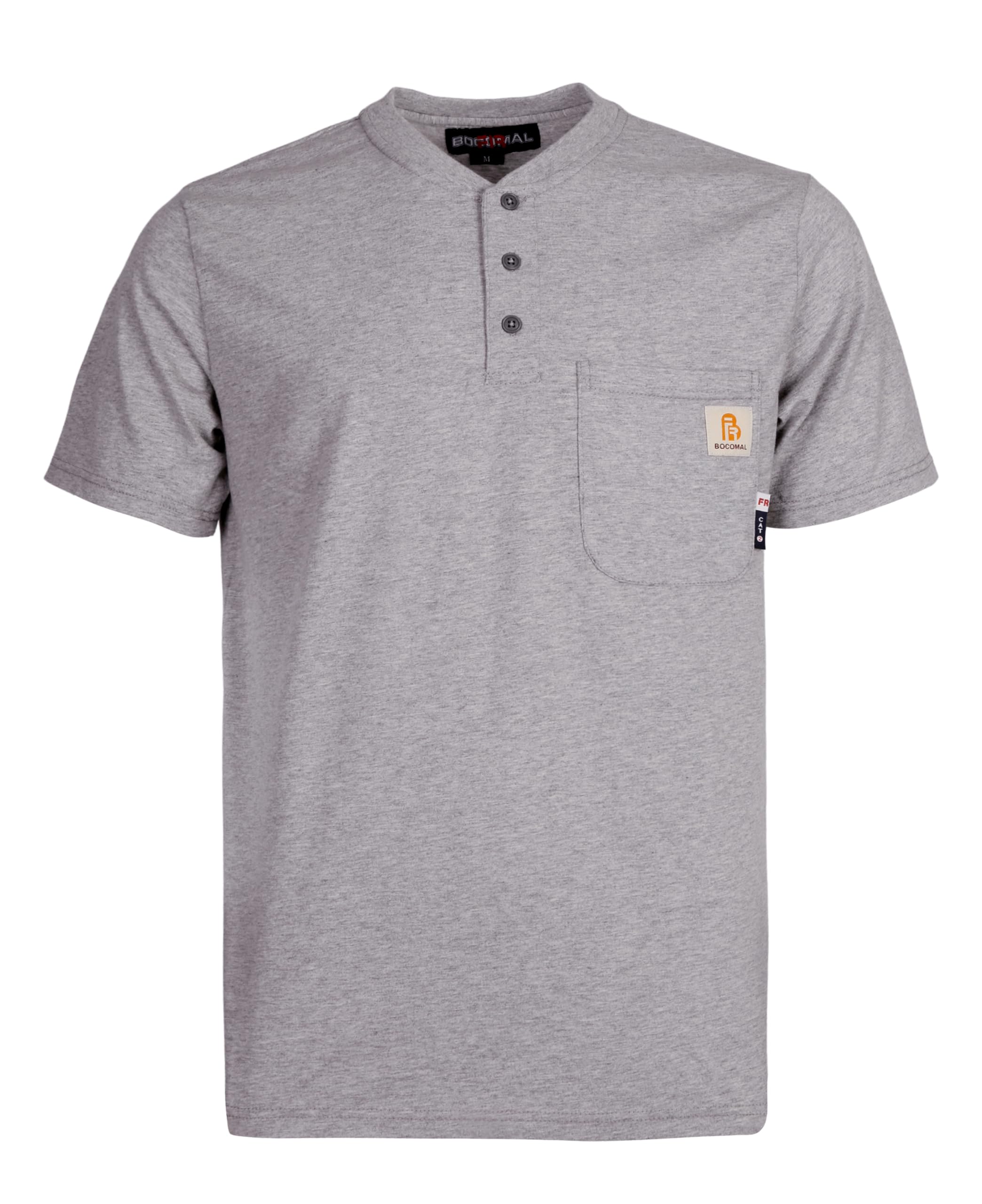 BOCOMAL FR Shirts Flame Resistant Shirt 5.5oz 100% Cotton Light Weight CAT2 Fire Retardant Henley Shirts