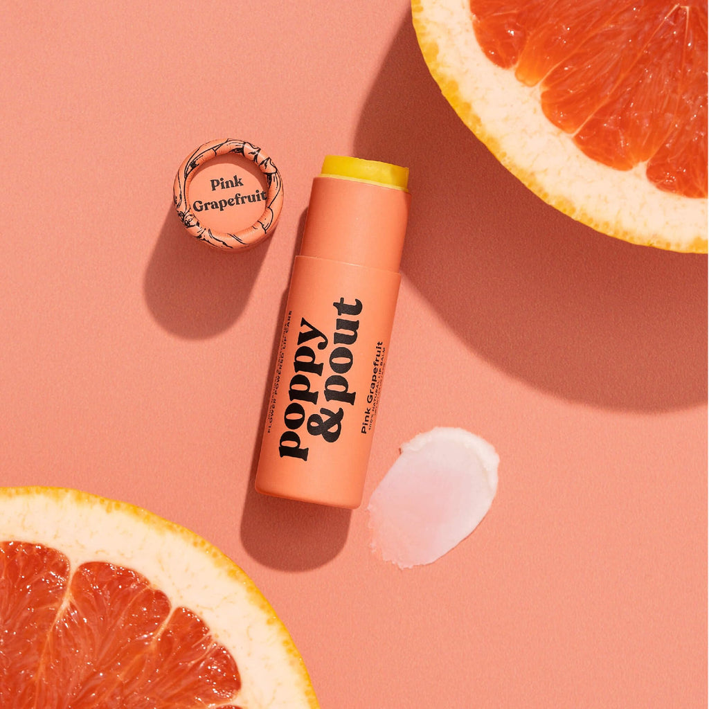 Poppy & Pout Blood Orange Mint Jumbo Lip Balm | All Natural Lip Balms & Moisturizers | Hydrates with Beeswax, Vitamin E, Organic Coconut Oil | Cruelty-Free | Lip Balm in Recyclable Cardboard Tube