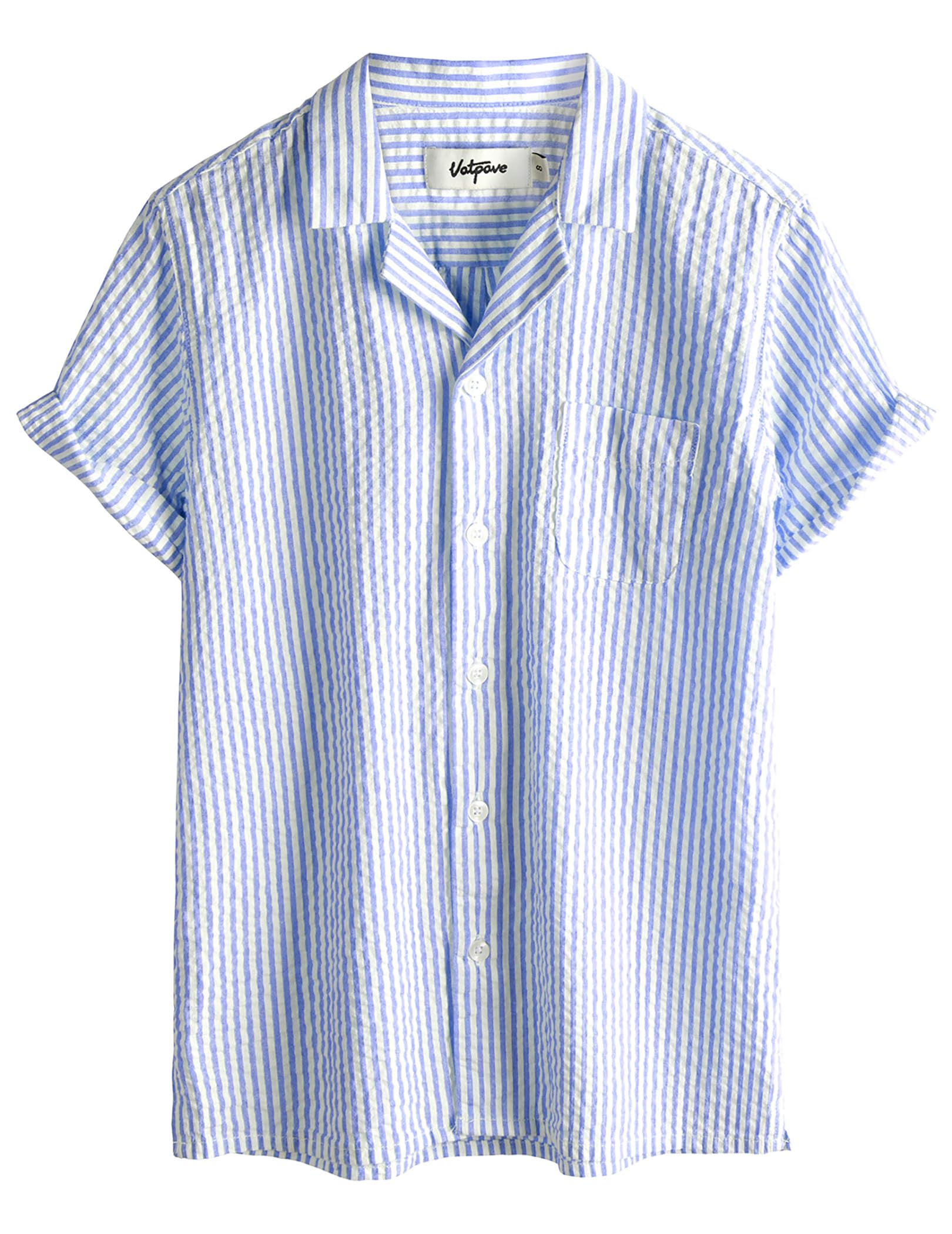 VATPAVE Boys Button Down Shirt Short Sleeve Casual Hawaiian Shirt Cuban Collar Summer Beach Shirts with Pocket