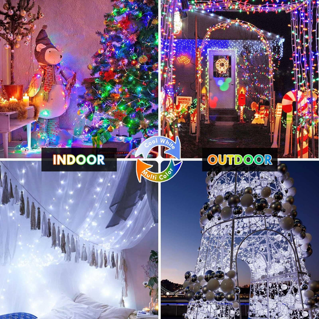Connectable 100 LED String Lights Indoor Outdoor, 33FT Warm White Christmas Lights Waterproof, 13 Modes with Timer, Twinkle Fairy Lights Plug in Clear Wire for Christmas Tree, Bedroom, Classroom Decor