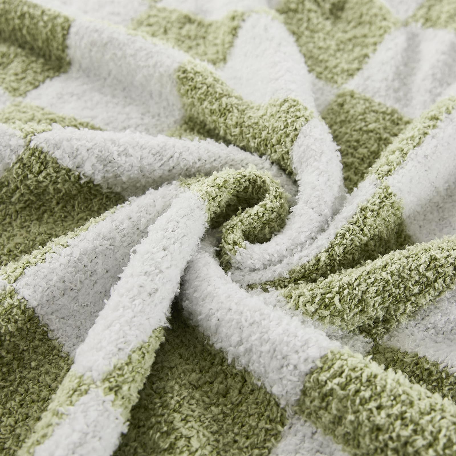 Checkered Throw Blanket, Black Soft Cozy Fluffy Knitted Throw Blankets for Couch, Sofa, Bed, Chair, Warm Fuzzy Travel Picnic Lightweight Plaid Blanket, 50x70 inches