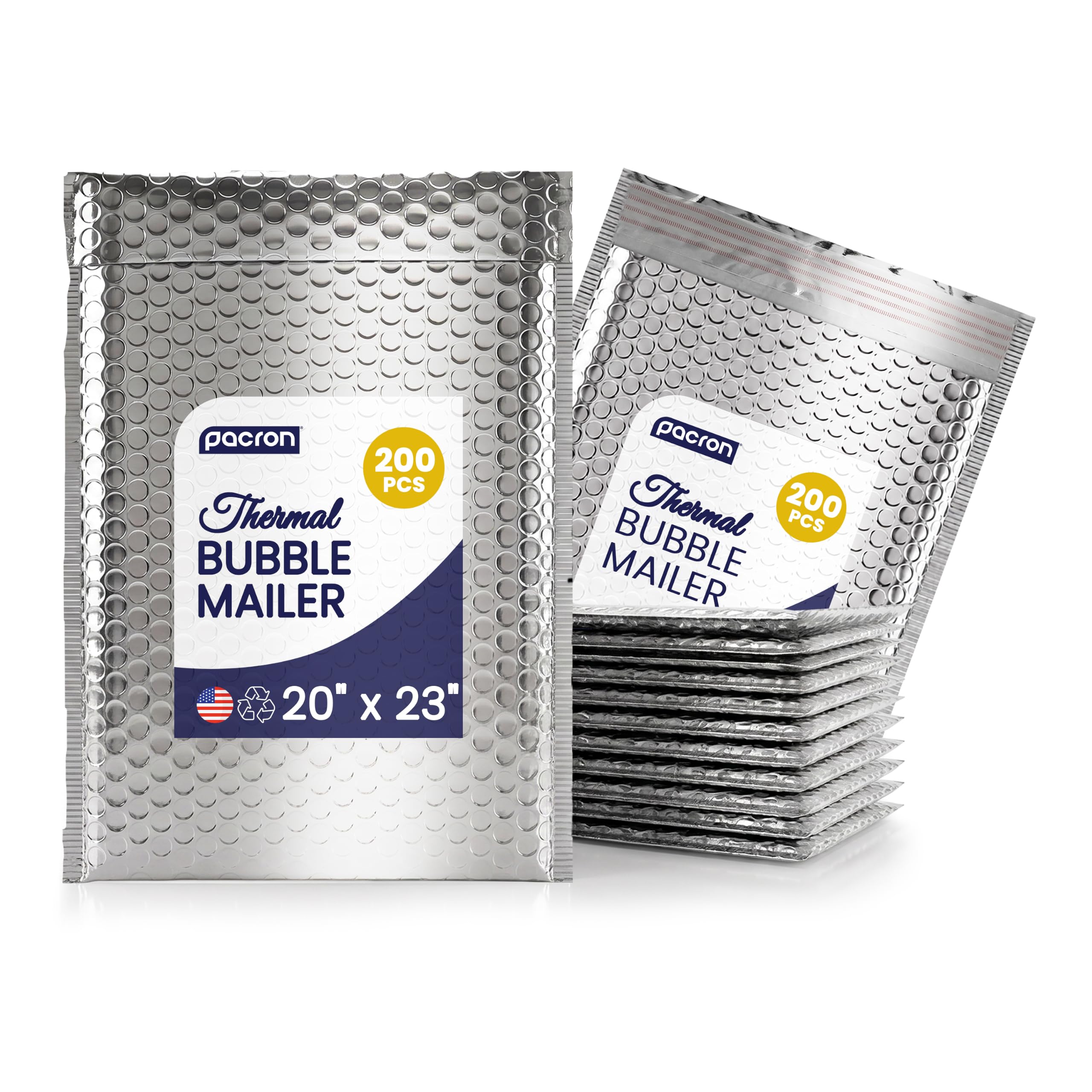 200-Pack Insulated Silver Thermal Bubble Mailers 6 x 7 - Waterproof Metallic Foil Self-Sealing Padded Envelopes for Cold Shipping, Perishables, Food, Cosmetics, Pharmaceuticals