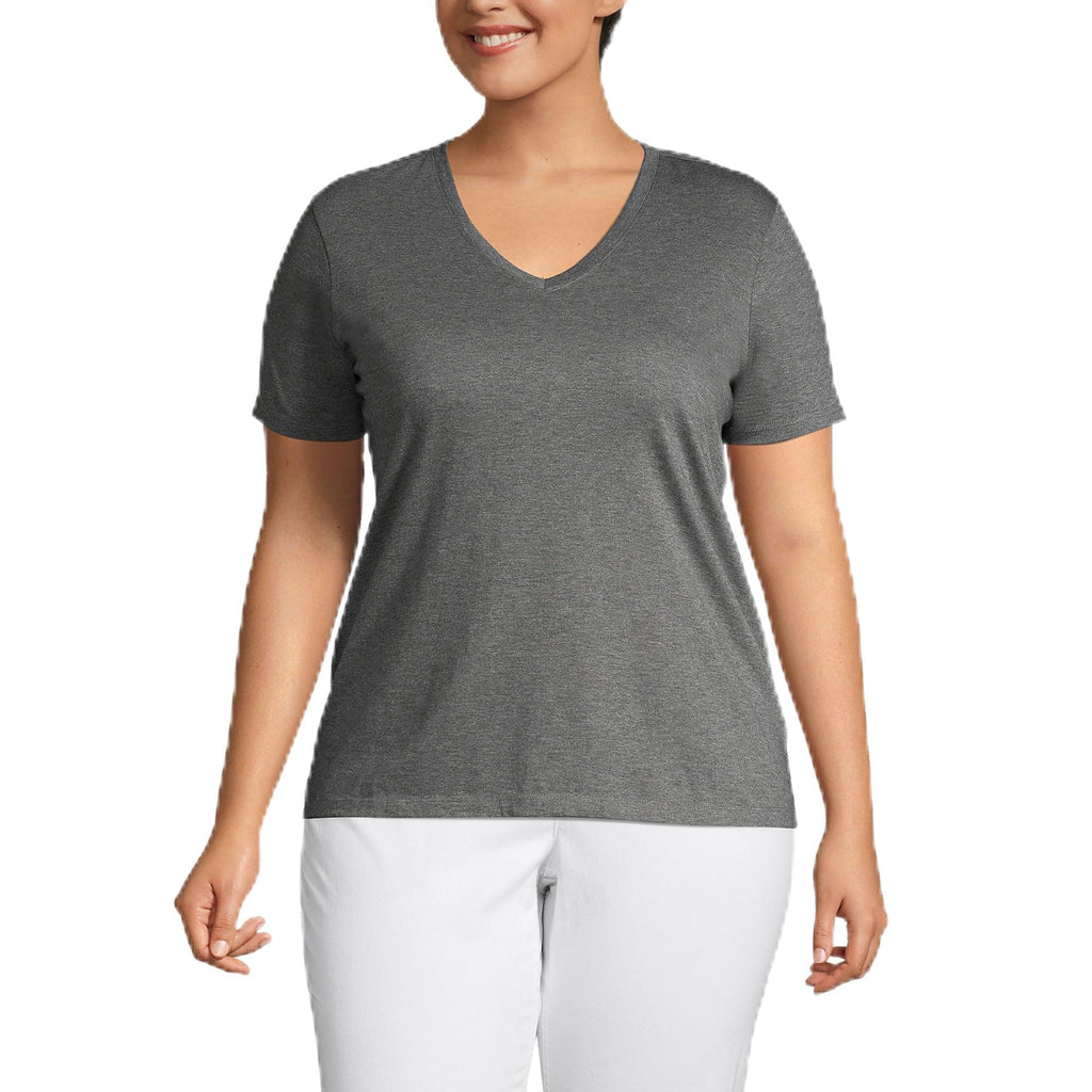 Lands' End Women's Relaxed American-Grown Supima Cotton V-Neck T-Shirt