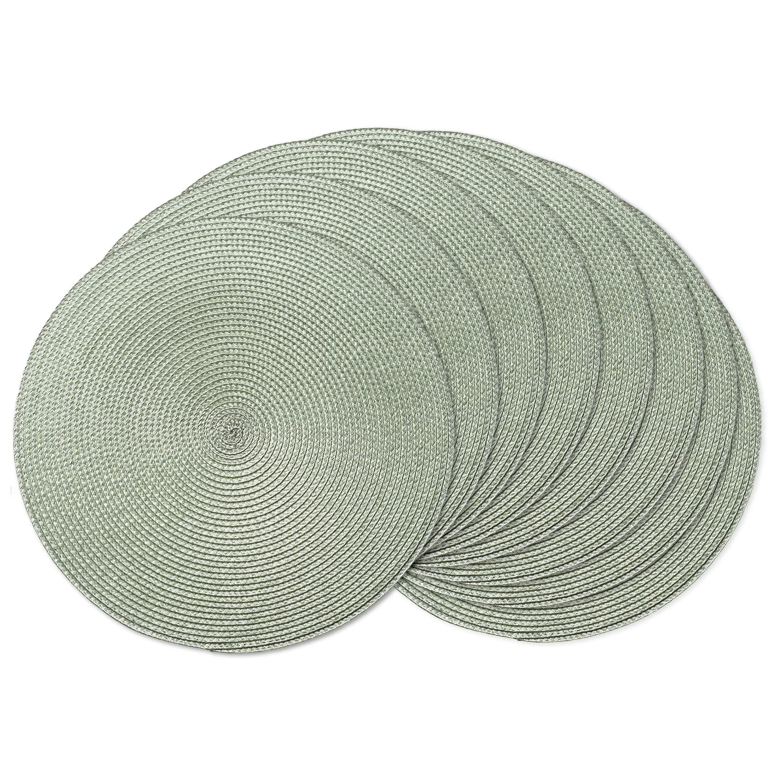 AHHFSMEI Round Placemats Set of 6 Heat Resistant Washable Non-Slip Woven Braided Table Mats for Dining Table Kitchen & Home Decor (Beige)