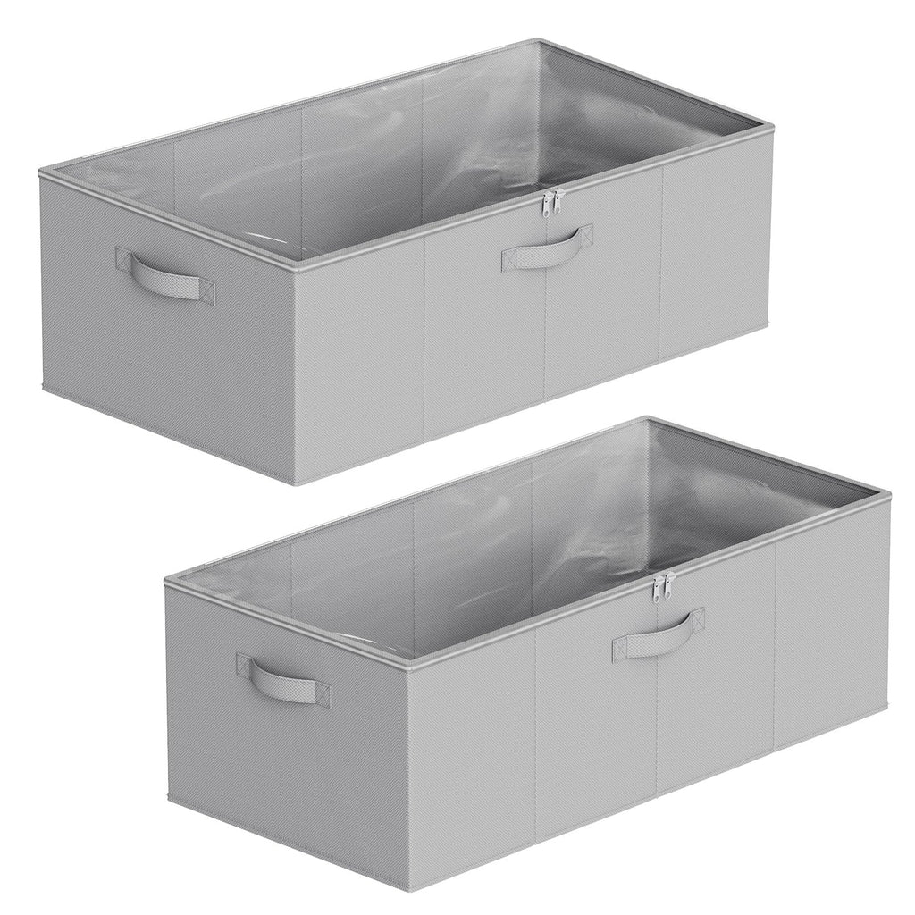 SpaceAid Paquete de 2 Contenedores de Almacenamiento Debajo de la Cama de 10" de Alto, Organizadores Grandes de Almacenamiento Debajo de la Cama con Tapas para Dormitorio, Residencia Estudiantil, Ropa