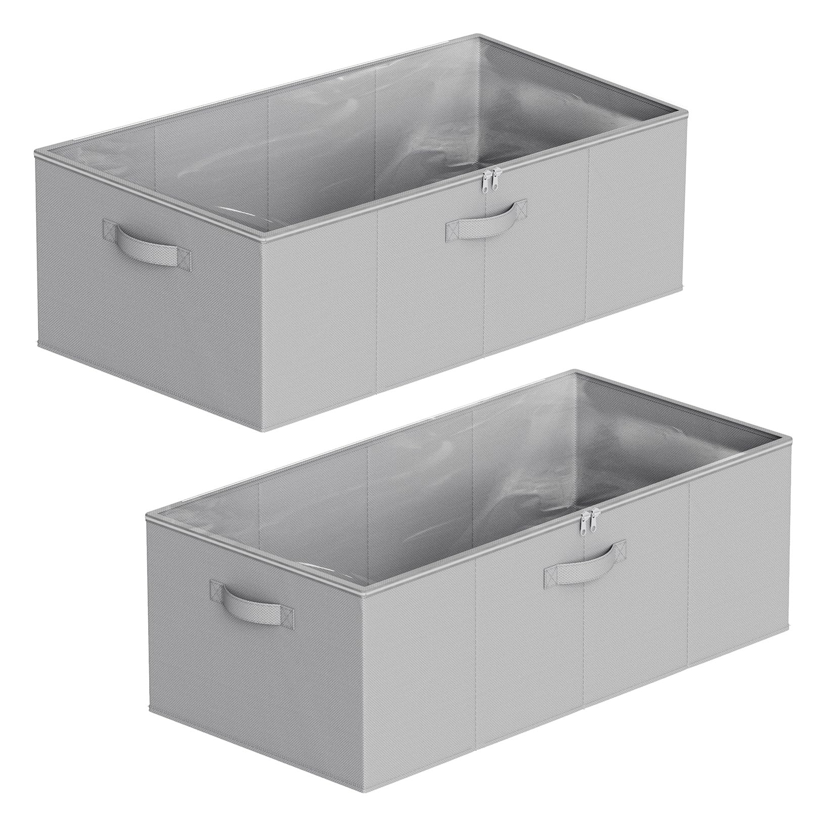 SpaceAid Paquete de 2 Contenedores de Almacenamiento Debajo de la Cama de 10" de Alto, Organizadores Grandes de Almacenamiento Debajo de la Cama con Tapas para Dormitorio, Residencia Estudiantil, Ropa