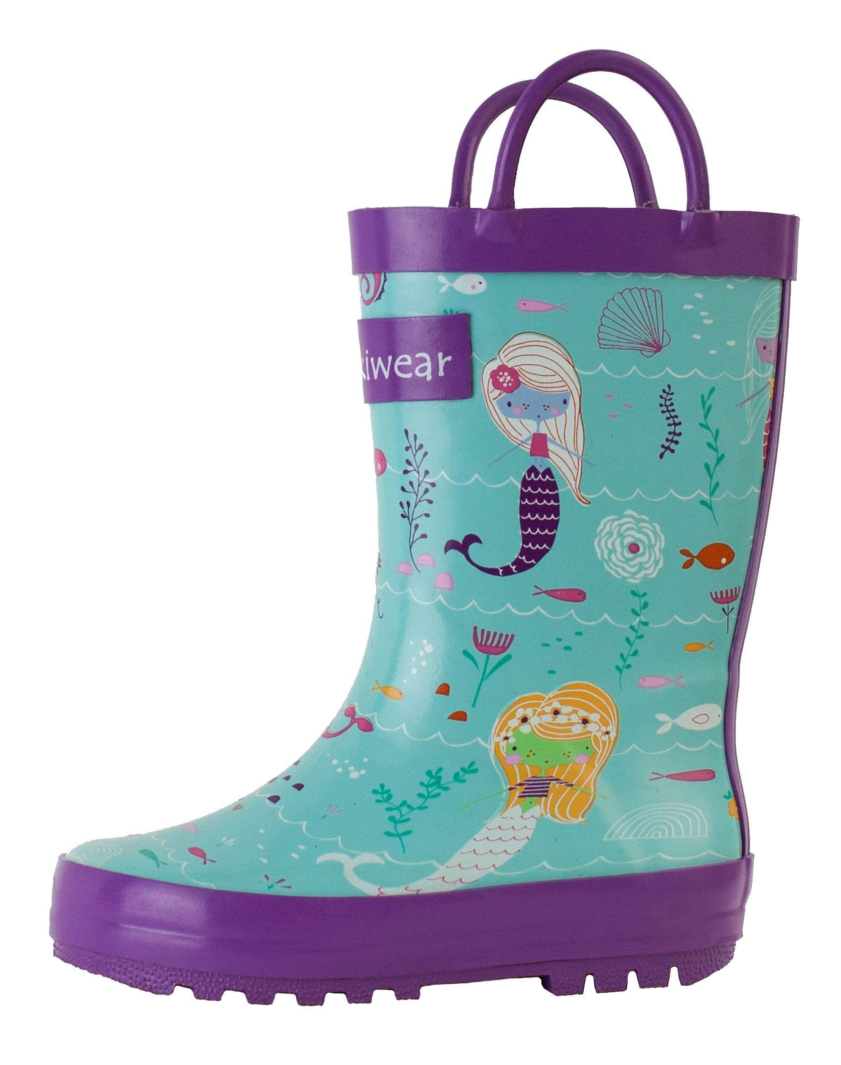 OAKI Toddler Rain Boots - Perfect Kids Rain Boots for Any Weather - Durable Rubber Baby Rain Boots Keep Little Feet Dry, Lightweight Waterproof with Easy-on Handle