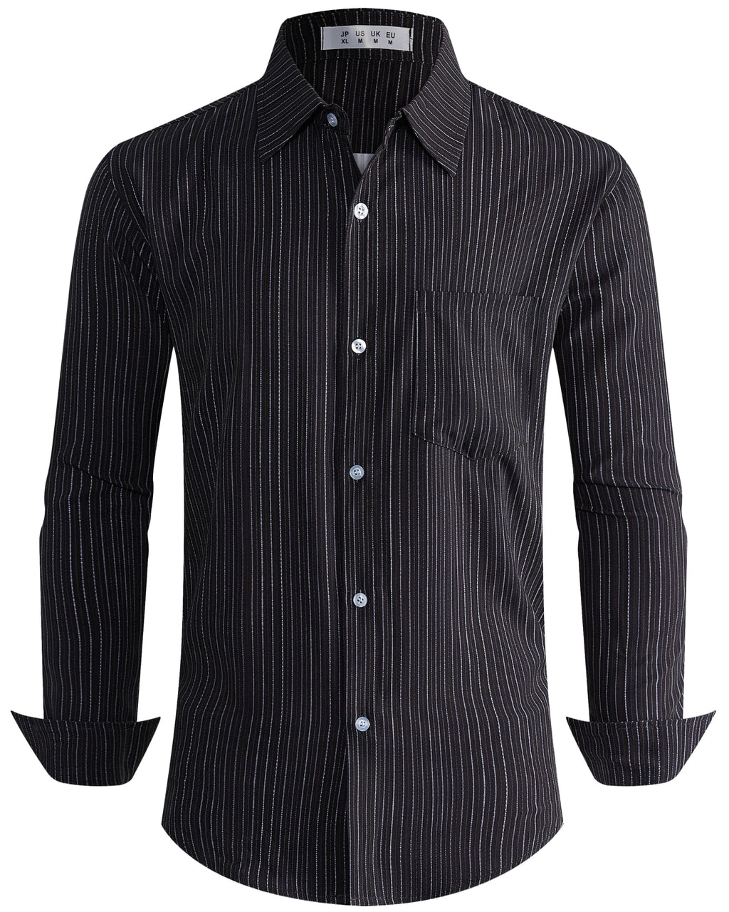 BOJIN Men's Dress Wrinkle-Free Floral Hawaiian Long Sleeve Flower Printed Casual Button Down Shirts with Pocket