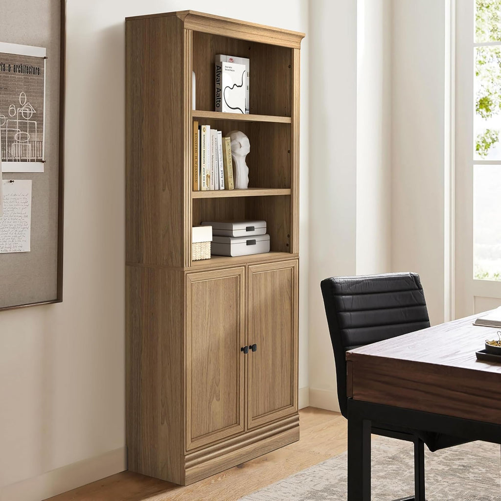 JAHRSTIM Halston Bookshelf, 5-Tier Tall Deep Storage Shelf, Adjustable Open Shelving Unit Closet Organizer and Storage for Living Room Home Office Bedroom, Modular Deep Bookcase Bookshelves