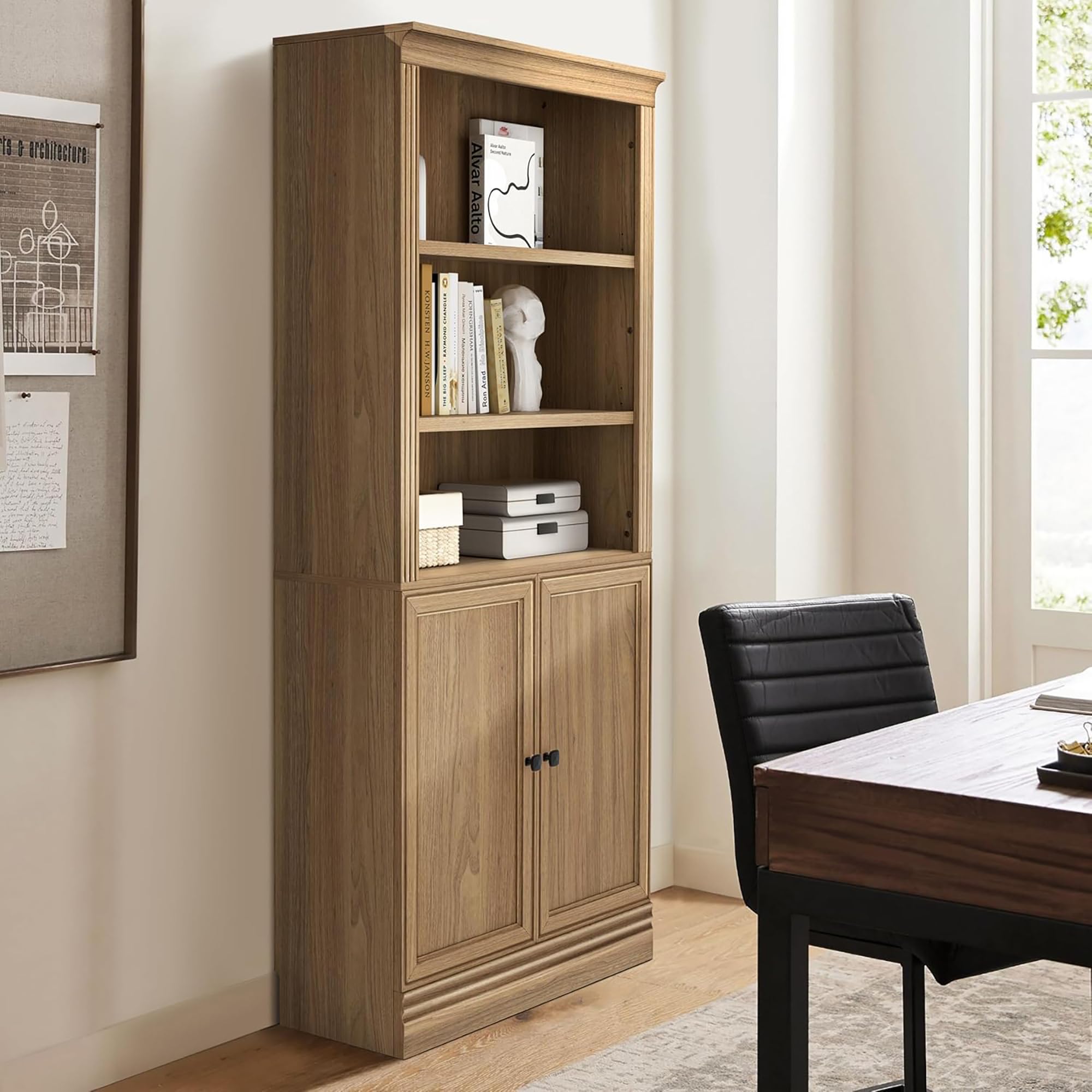 JAHRSTIM Halston Bookshelf, 5-Tier Tall Deep Storage Shelf, Adjustable Open Shelving Unit Closet Organizer and Storage for Living Room Home Office Bedroom, Modular Deep Bookcase Bookshelves