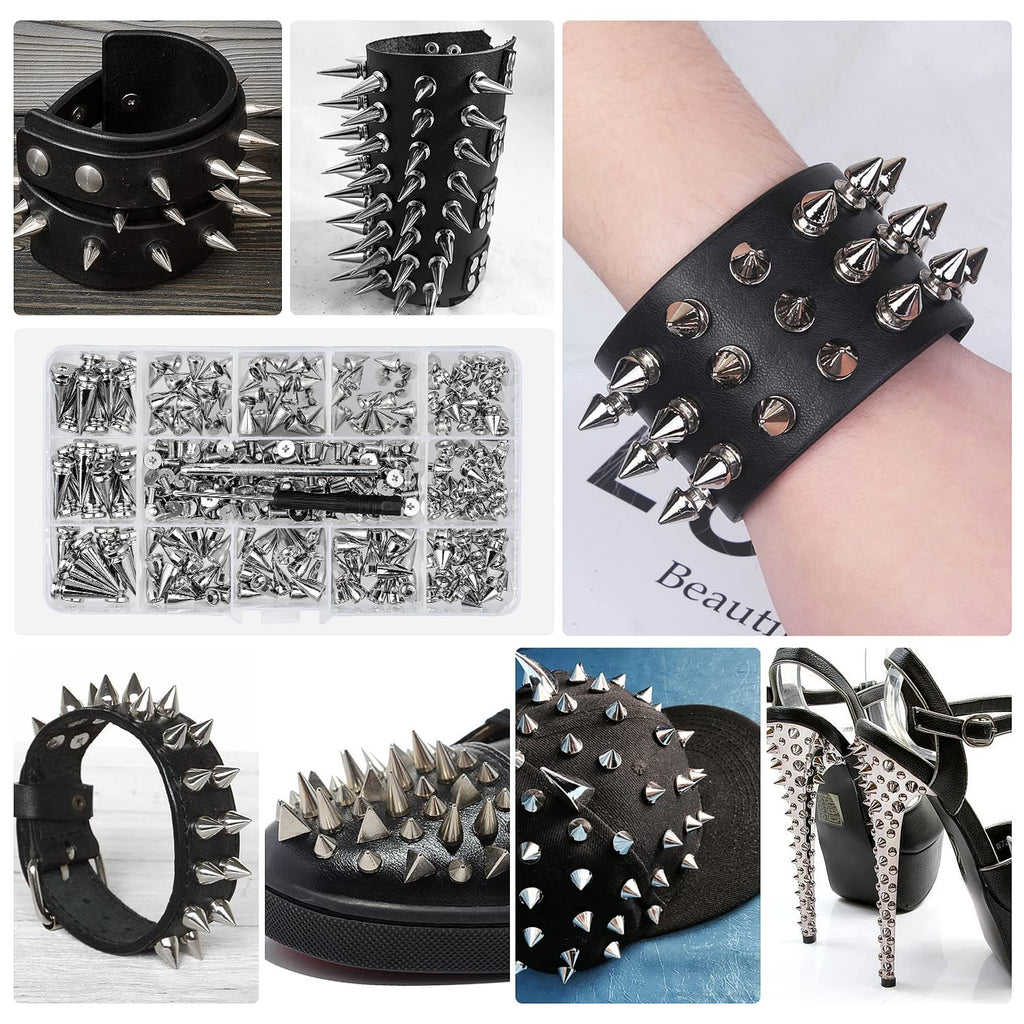 100 Sets Chicago Screws for Leather Crafting 7/20 Inch, 5 Colors of Rivets for Leather, Chicago Screws for DIY Leathercraft (Silver, Light Gold, Bronze, Antique Copper, GunMetel)