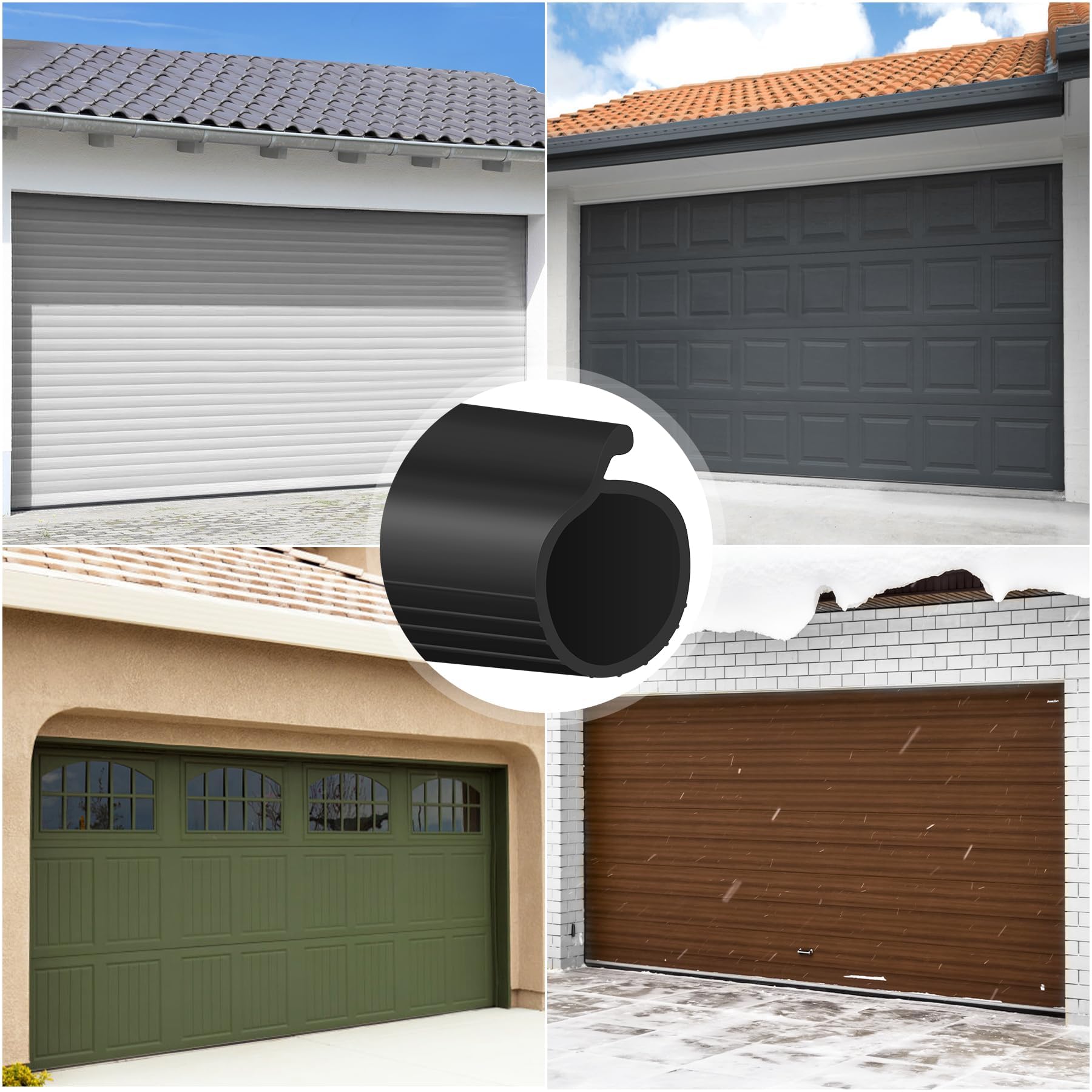 ToLanbbt 8.2FT Garage Door Seals Bottom Rubber 0.19" P Bulb Bottom Weather Seal, Weatherproof Replacement Weather Stripping Compatible with Overhead Door (8.2 FT, Gray)
