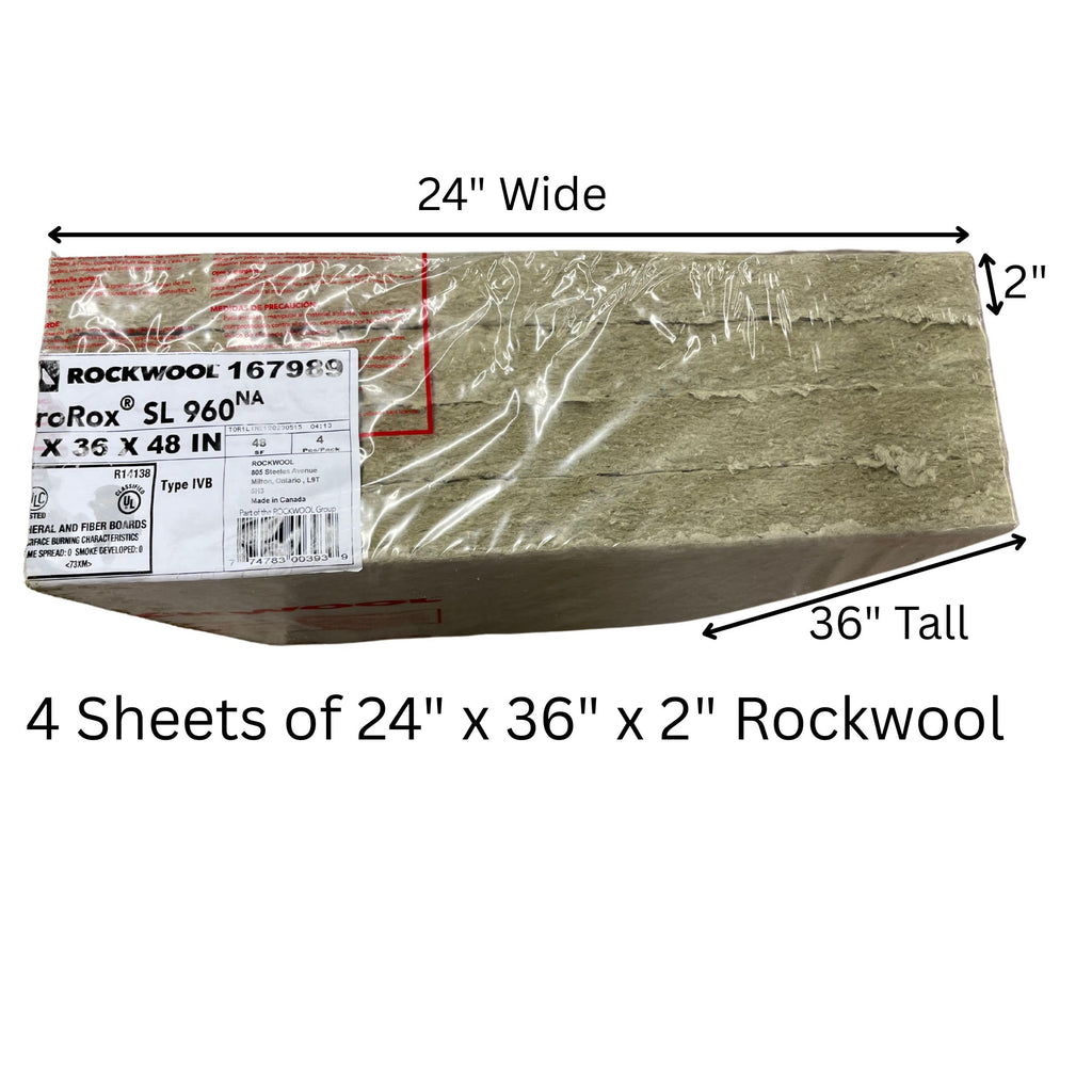 10 pk 24" x 48" x 1" Rockwool ProRox Mineral Wool, Replaces Owens Corning Thermafiber, BMW142-10PK