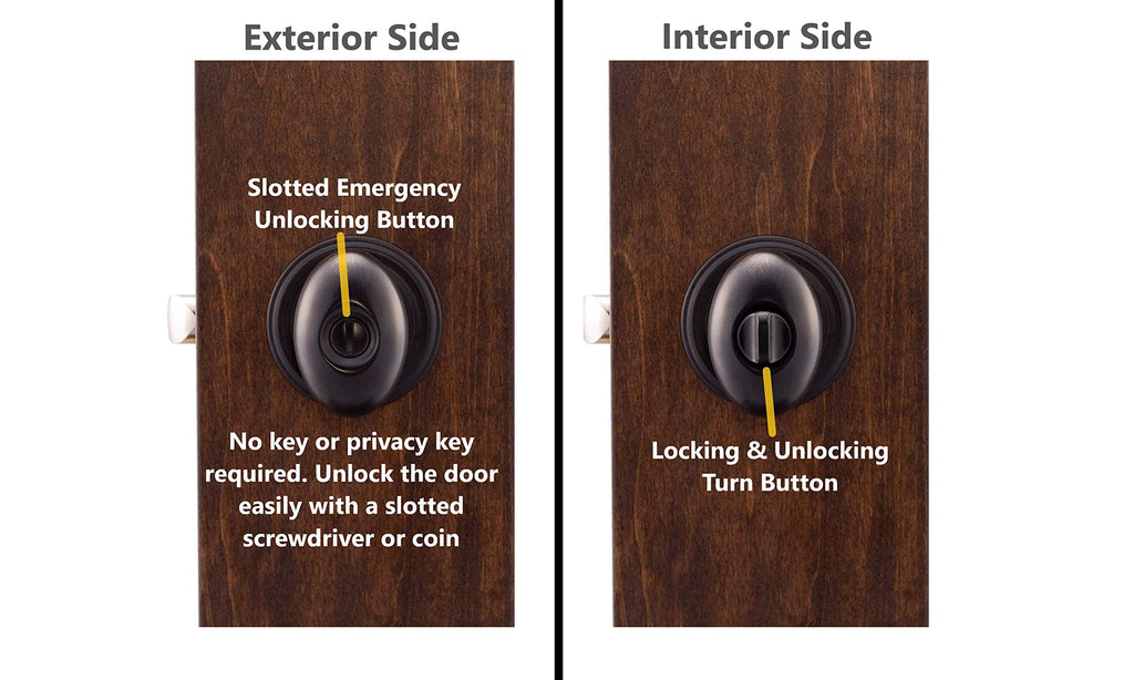 Copper Creek EK2090BC Egg Door Knob, Dummy Function, 1 Pack, in Black