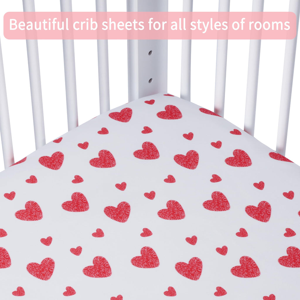 GUNTAIL Baby Crib Sheets for Boys Girls, 2 Pack Fitted Crib Sheet for Standard Crib and Toddler Mattress, Soft Microfiber Baby Sheet 52x28x8in (Brown & Green)