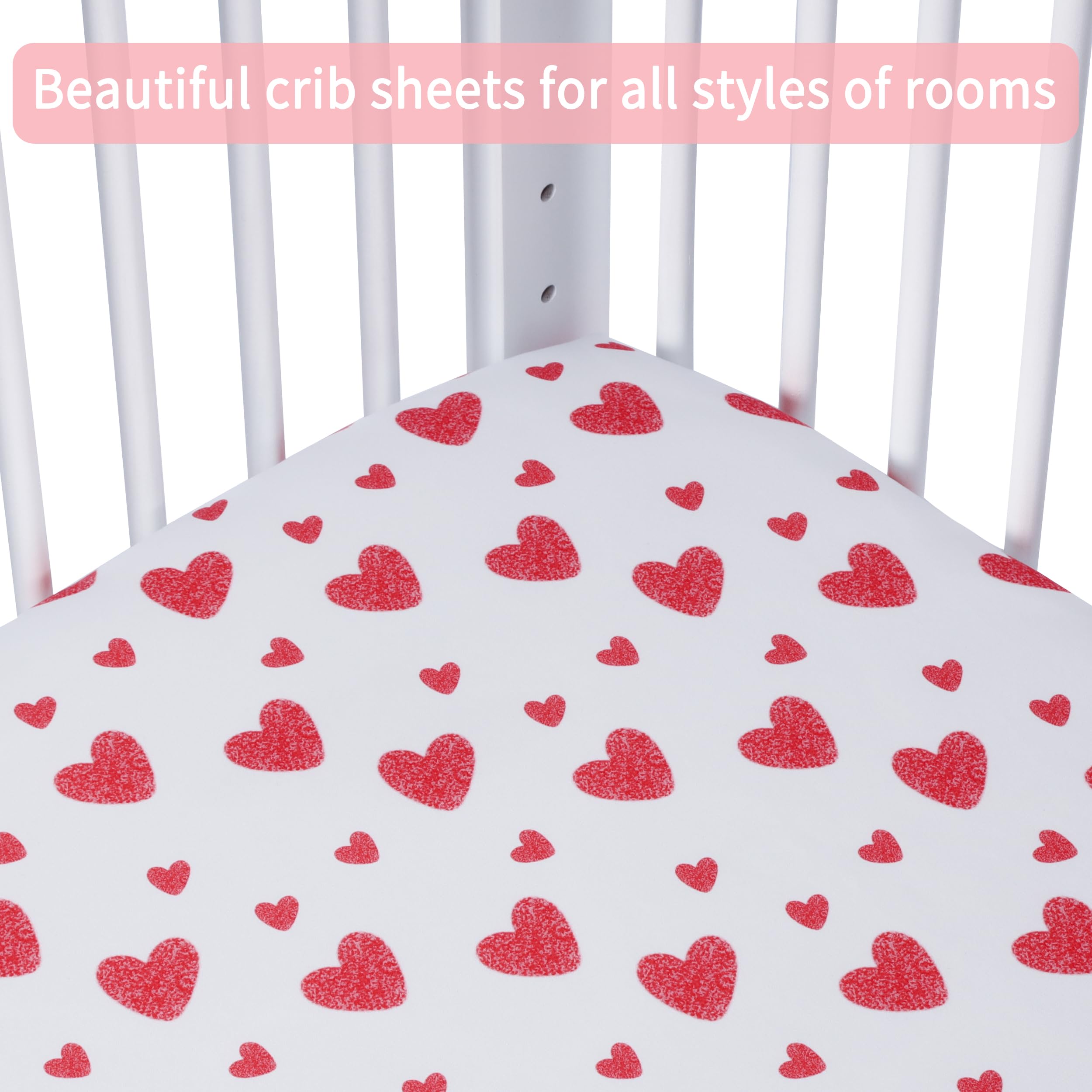 GUNTAIL Baby Crib Sheets for Boys Girls, 2 Pack Fitted Crib Sheet for Standard Crib and Toddler Mattress, Soft Microfiber Baby Sheet 52x28x8in (Brown & Green)