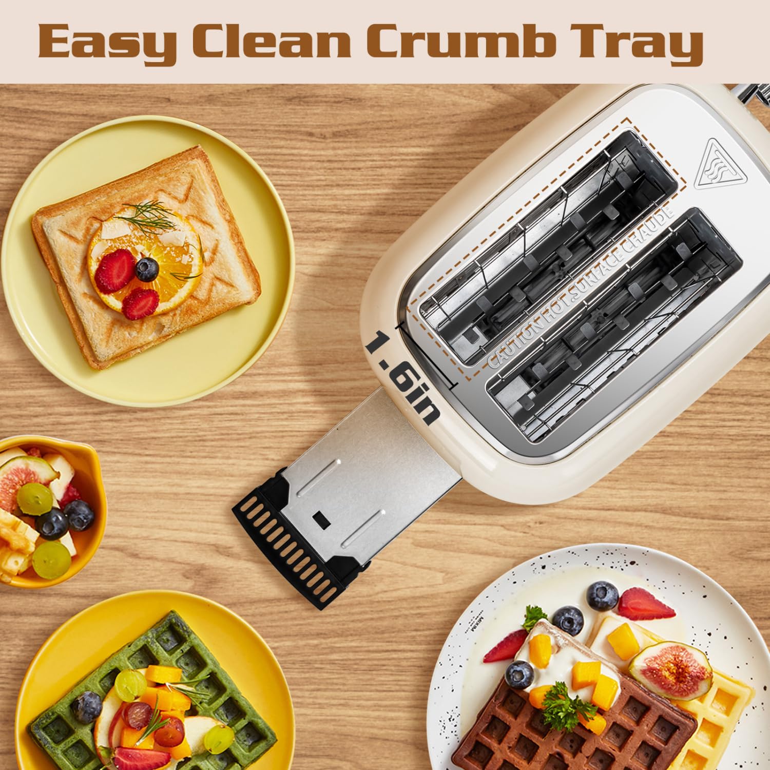 Aigostar Toaster 2 Slice Retro Toaster Stainless Steel, 1.6 inch Extra Wide Slots Bread Toaster Bagel, Cancel, Defrost Function, 6 Shade Settings & Removable Crumb Tray for Bread Waffle, Aqua Green