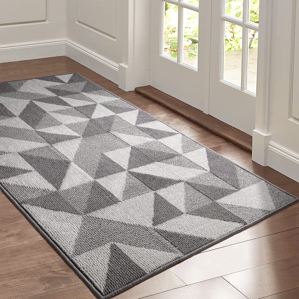 Indoor Doormat 24"x 36", Absorbent Front Back Door Mat Floor Mats, Rubber Backing Non Slip Door Mats Inside Mud Dirt Trapper Entrance Door Rug Carpet, Machine Washable Low Profile-Brown Time Cloister
