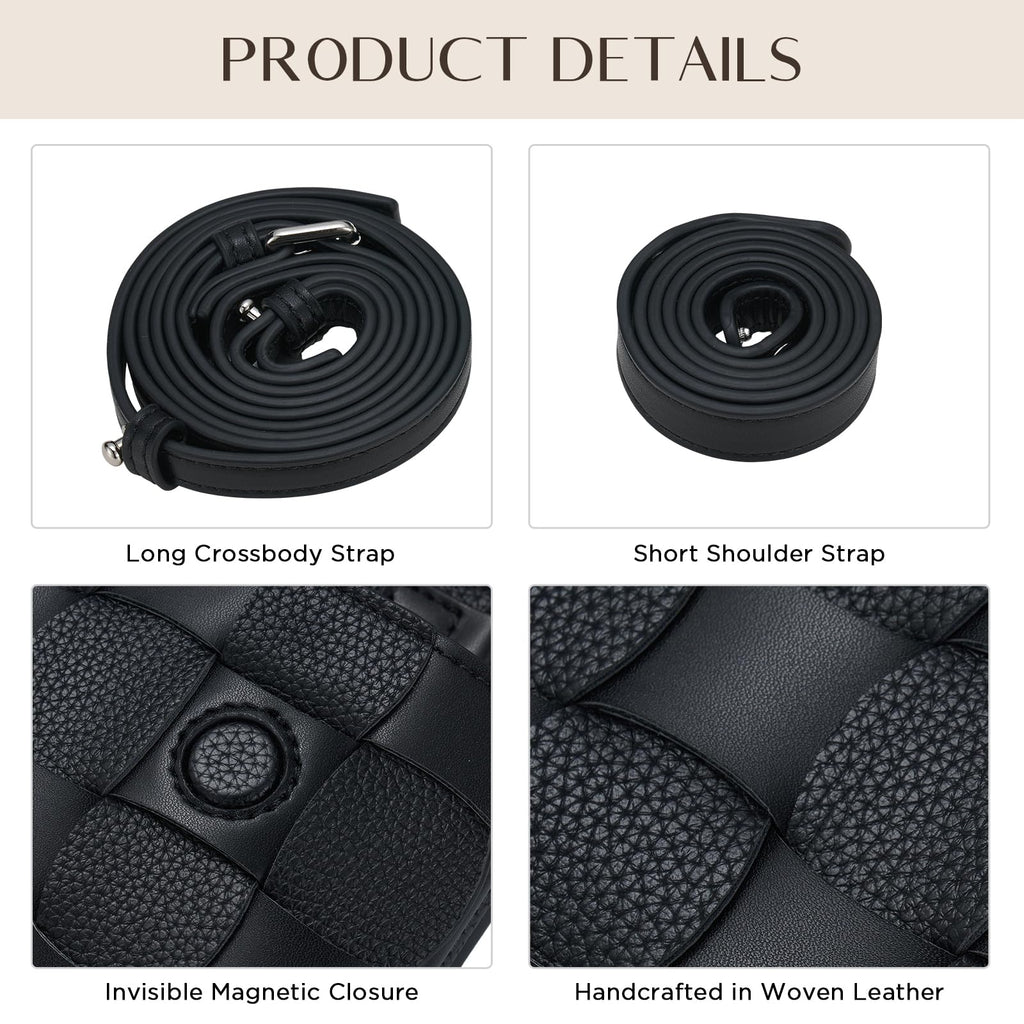 CHUNLI Woven Evening Clutch Purses for Women, PU Crossbody Shoulder Purse Handbag for Evening, Formal Events, Wedding, Party