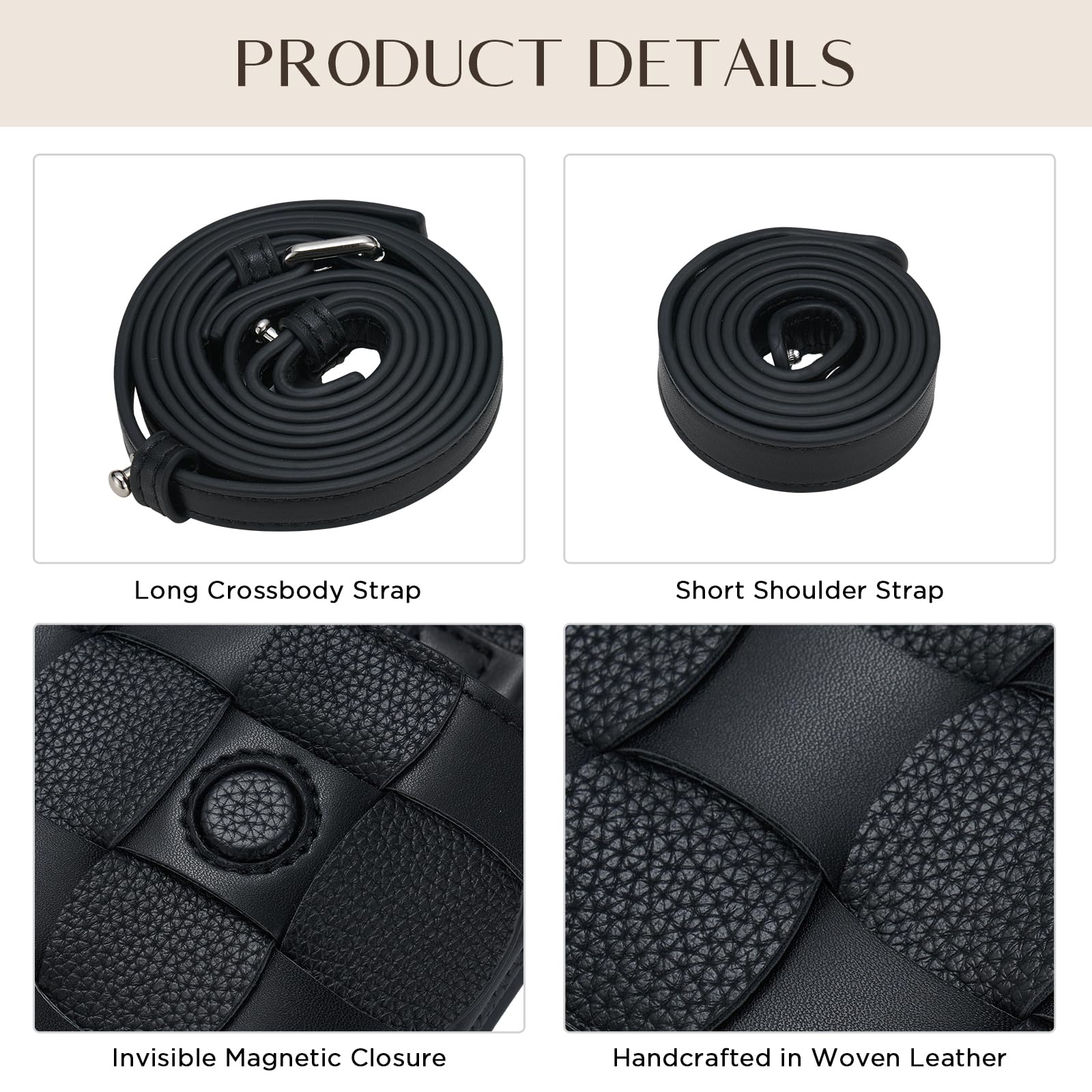 CHUNLI Woven Evening Clutch Purses for Women, PU Crossbody Shoulder Purse Handbag for Evening, Formal Events, Wedding, Party