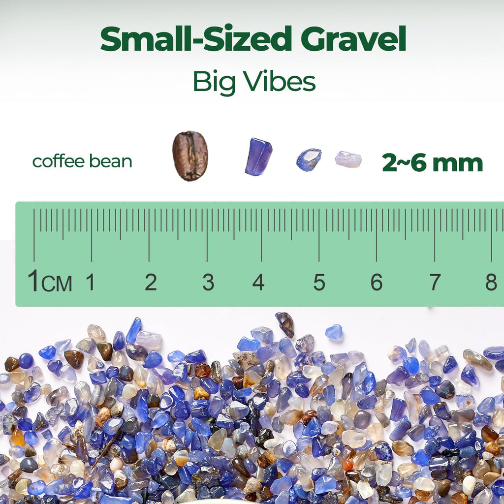 T4U Crystal Chips Stone Crushed Quartz Glass 0.5LB - Fluorite Tumbled Gravel Small Decorative Pebbles Bulk, Mini Polished Rocks Pieces for Crafts, Vases Filler, Succulent Plants, Aquarium Gravel Rocks