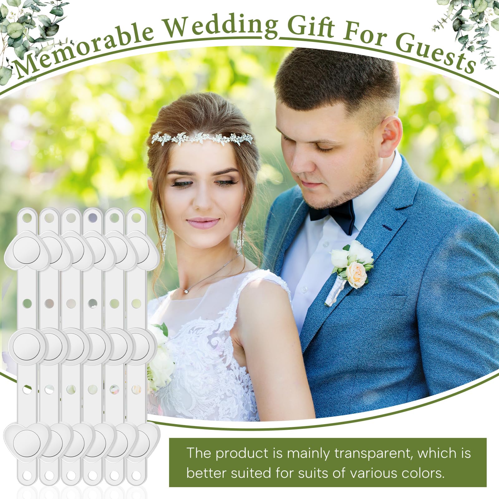 Waydress 10 Pairs Floral Boutonniere Magnets Small Corsage Fix Boutonniere Magnets Corsage Pins Brooches Flower Stick for Handmade Wedding Bride Groom Flower (Clear)