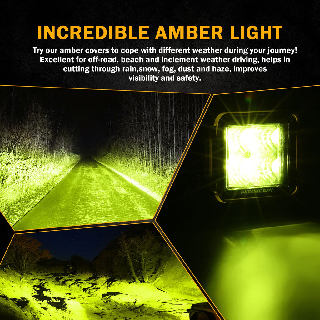 Auxbeam FA Series 3 Inch LED Cubes with DRL 2 Modes Spot Beam Offroad Lights 20W Driving Spotlights A-Pillar Ditch Lights for 4x4 Truck Car ATV Motorcycle, Pair