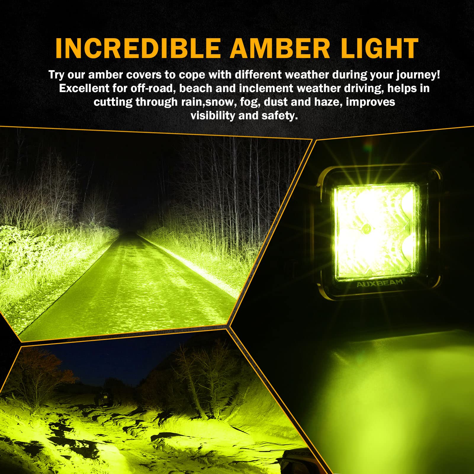 Auxbeam FA Series 3 Inch LED Cubes with DRL 2 Modes Spot Beam Offroad Lights 20W Driving Spotlights A-Pillar Ditch Lights for 4x4 Truck Car ATV Motorcycle, Pair