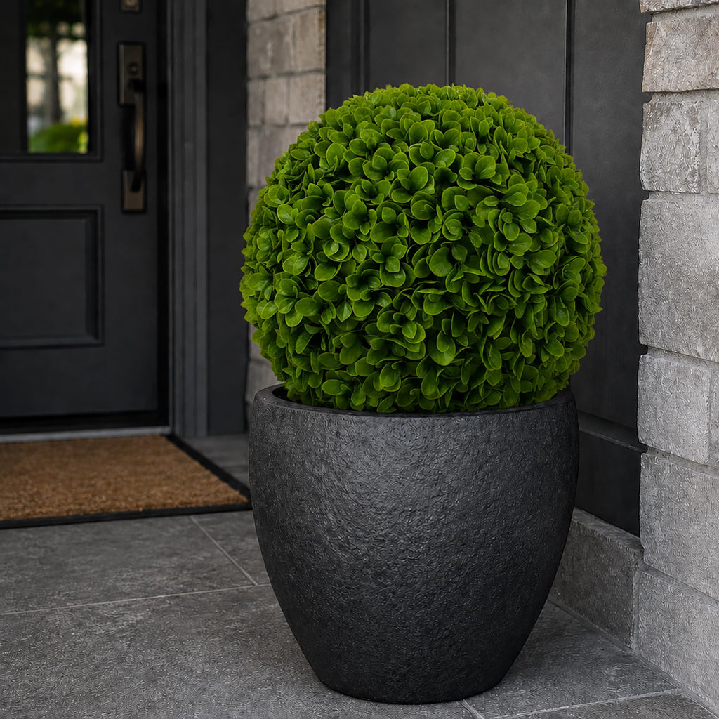 3rd Street Inn XL Baby's Breath Topiary Ball - Artificial Plant Set - Indoor/Outdoor Wedding Party Decor - Faux Foliage Garden Sphere - Tree and Bush Substitute (19")