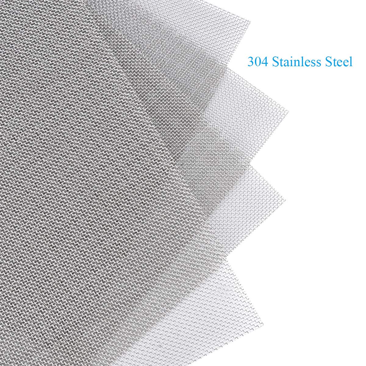 Valchoose Soft 304 Stainless Steel Mesh, 8 Pack Bendable Woven 8.3"X11.8"(213X302mm), 20 Mesh Non-Rusting, Wire Mesh Easy to Work, Non-Corrosive for DIY, Vent, Cage, Garden, Window (Plain Weave)
