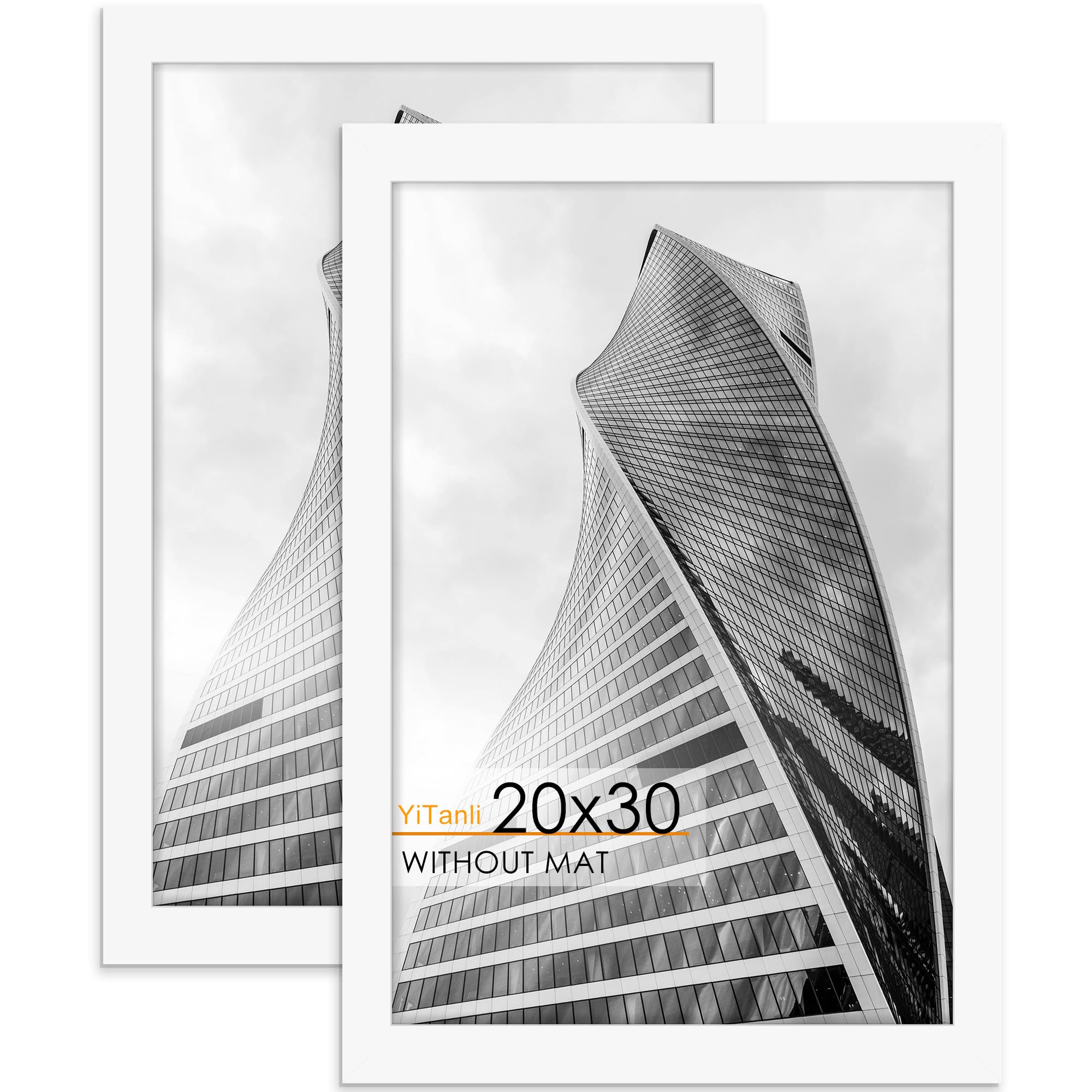 16x24 Black Frame 2 Pack, Engineered Wood for 24 x 16 in Poster | Horizontal or Vertical Wall Mounting, 24x16 Poster Frames for Gallery, Office, and Home Decor