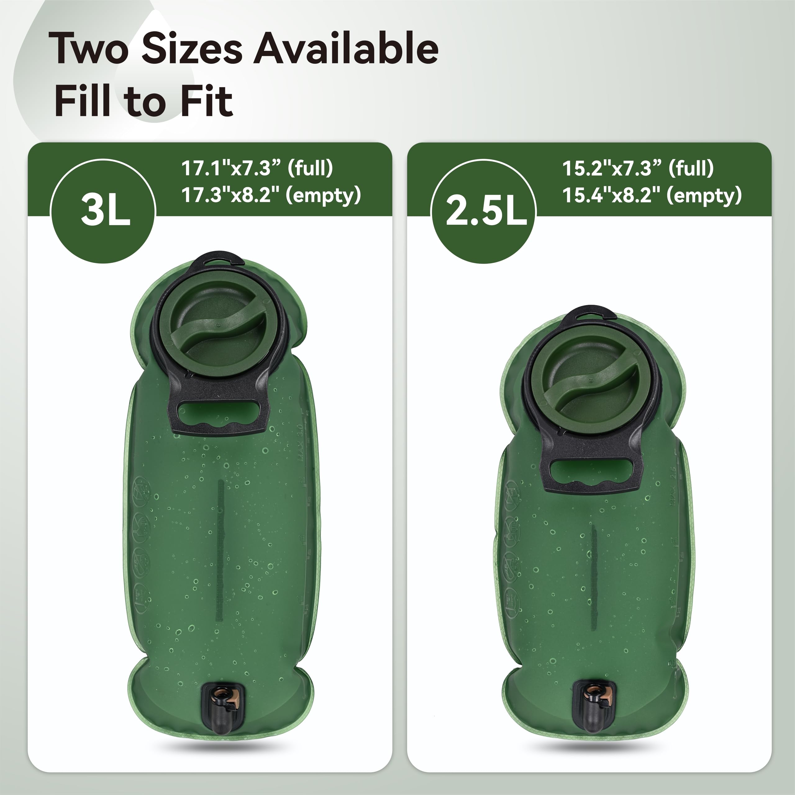 MARCHWAY 2L/2.5L/3L TPU Hydration Bladder, Ultra Durable Water Reservoir Bag with Insulated Tube for Hydration Pack for Cycling, Hiking, Running, Climbing, Biking