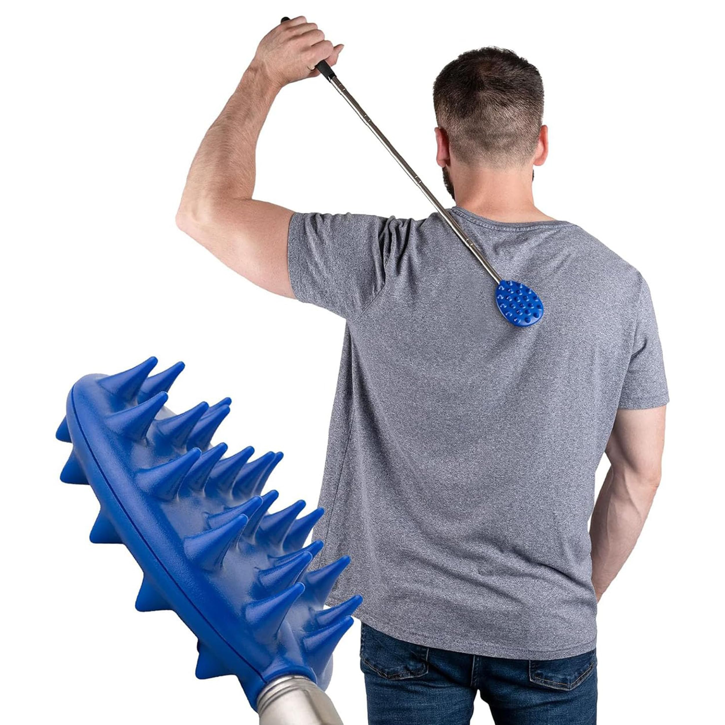 Cactus Scratcher Extendable Big Stick Back Scratcher - Extends 29" Long Double Sided Retractable Scratching Tool for Hand, Neck, Head, and Body - Universal Gift for Family, Pets, and Friends, Glow