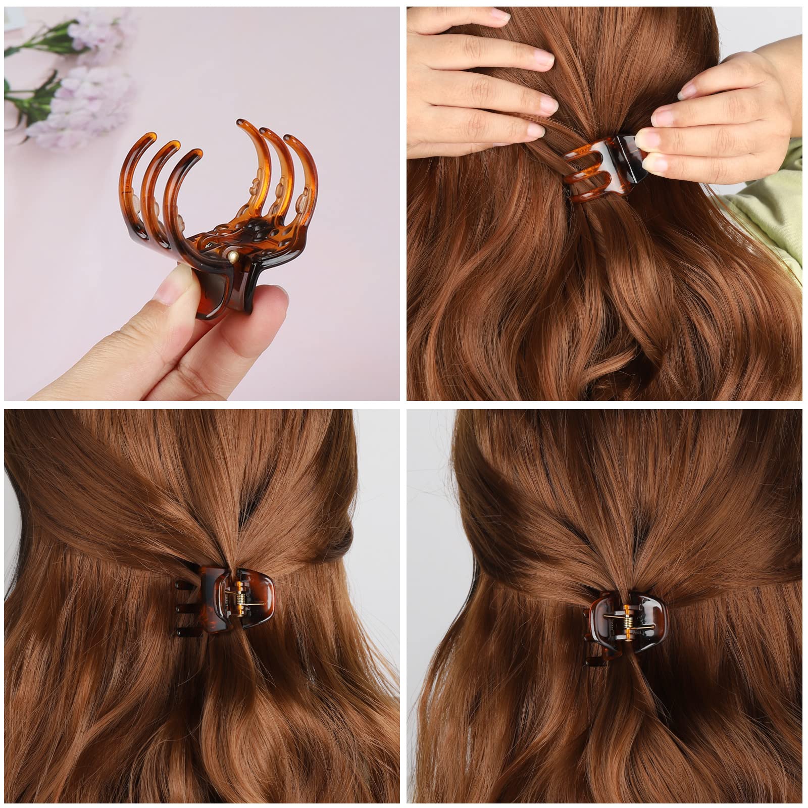 6 Pieces Morhom Jaw Clips, 1.3 Inch Hair Claw Clips for Thick or Medium Hair