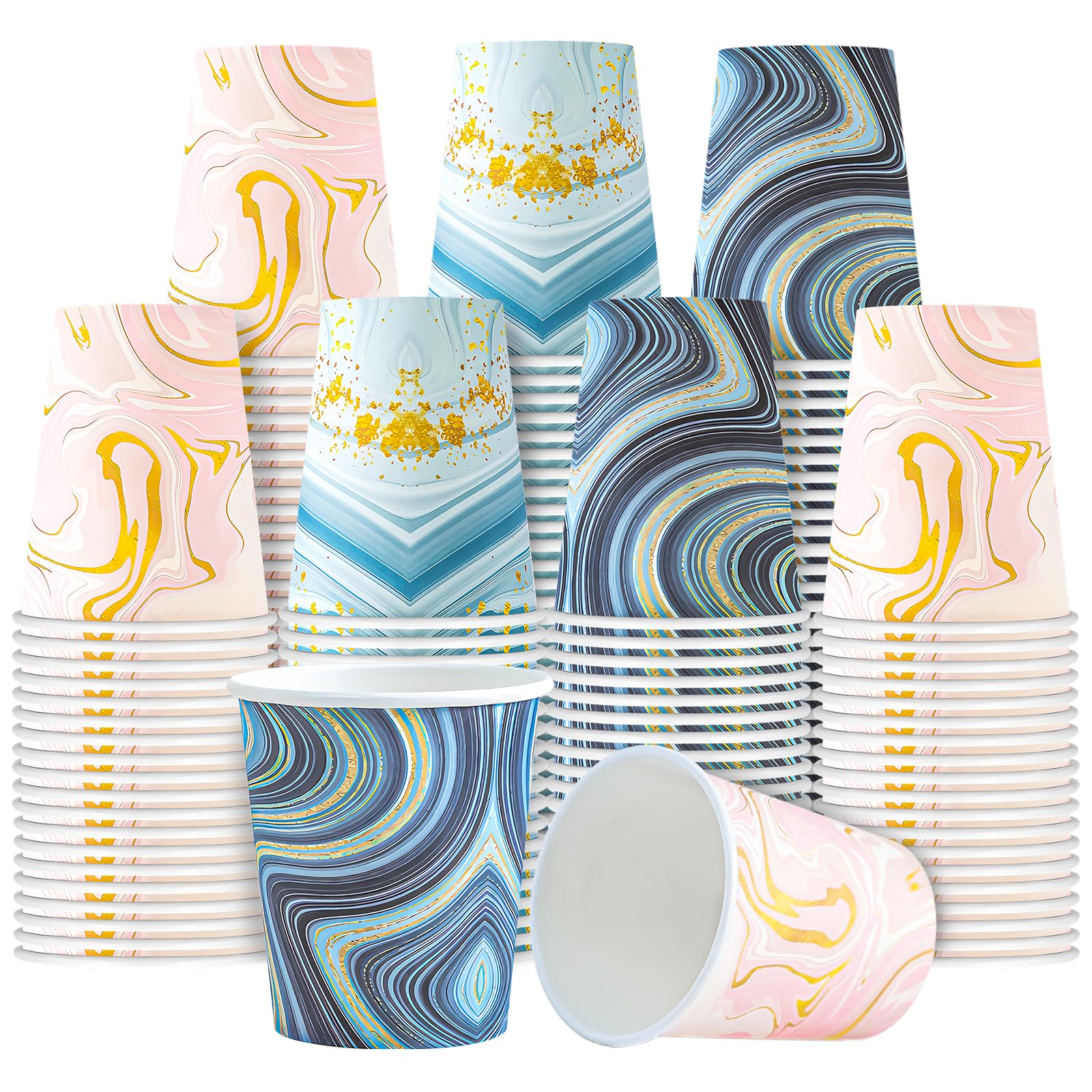 BYSNOW 100 Pack 3 oz Paper Cups, Disposable Bathroom Cups, Small Mouthwash Cups, Mini Paper Cups for Bathroom, White 100Pack
