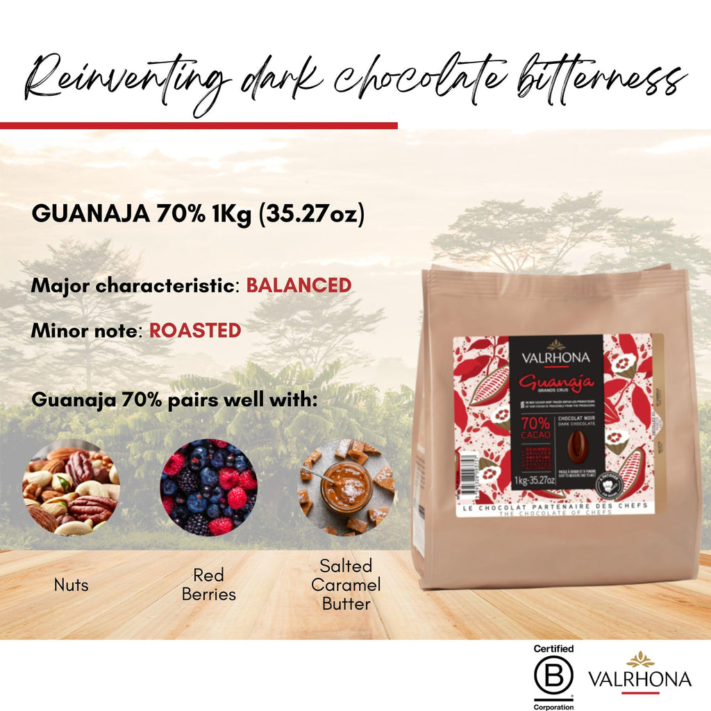 Valrhona Premium Baking Chocolate Discs (Feves), Creamy Milk JIVARA 40% w/Hints of Vanilla and Malt, and Dark Chocolate GUANAJA 70% w/Intense & Smooth with Bitter Notes, For Cookies, Cakes, and more