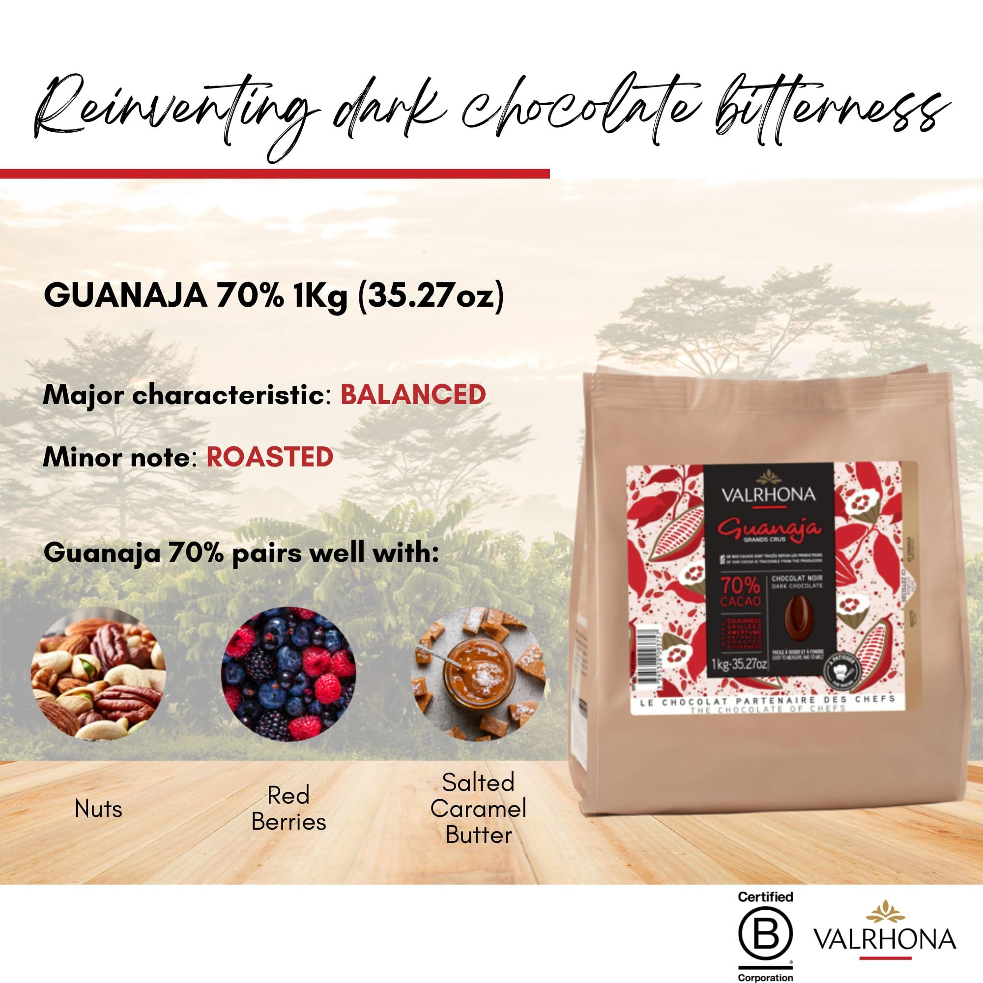 Valrhona Premium Baking Chocolate Discs (Feves), Creamy Milk JIVARA 40% w/Hints of Vanilla and Malt, and Dark Chocolate GUANAJA 70% w/Intense & Smooth with Bitter Notes, For Cookies, Cakes, and more
