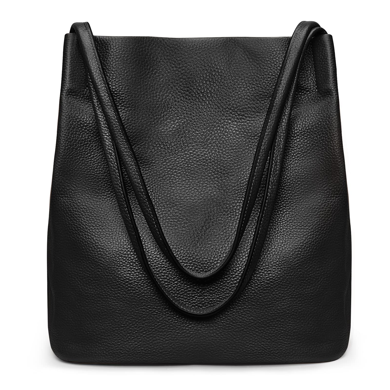 Kattee Women Soft Genuine Leather Totes Shoulder Bag Purses and Handbags with Top Magnetic Snap Closure