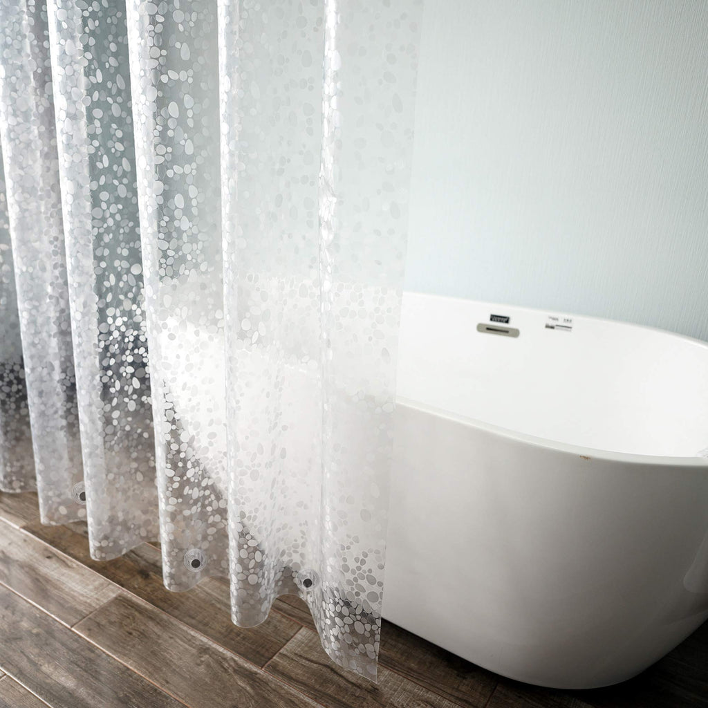 AooHome Eva Small 36x72 Inches Shower Liner, See Through Clear 8 Gauge Bathroom Curtain with Hooks, Bottom Magnets, Water Repellent, Heavy Duty, Rust Proof Grommets